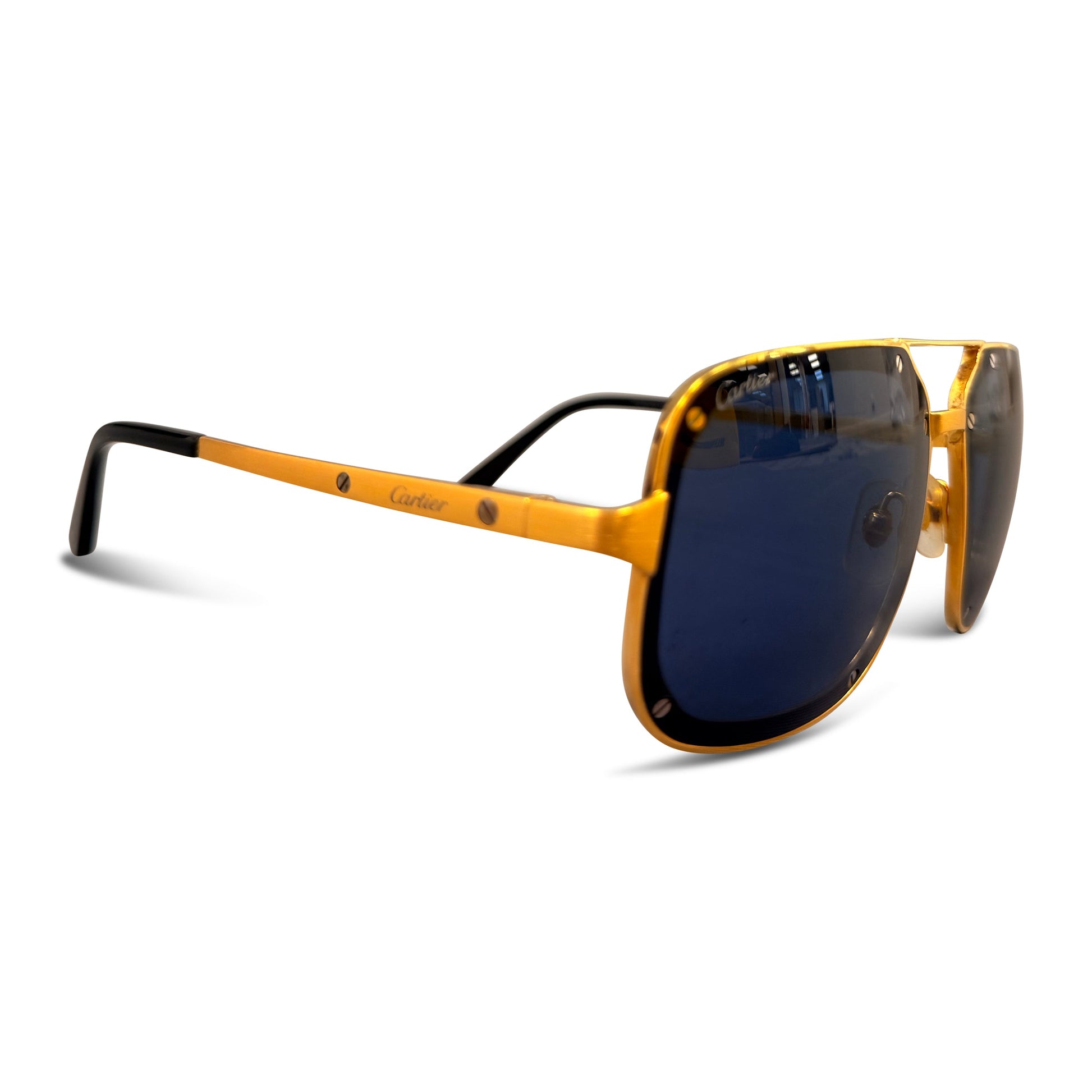 CARTIER SANTOS GOLD SUNGLASSES - Affluent ArchivesUsed HIGH END DESIGNER CLOTHING