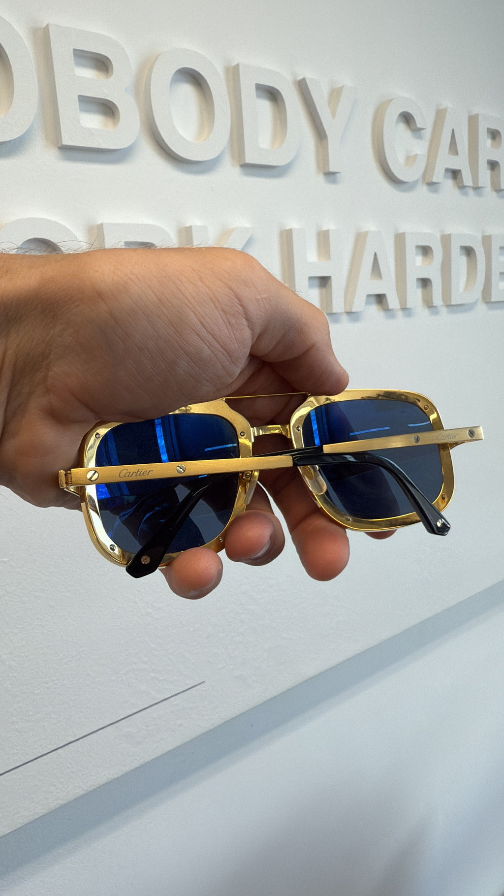 CARTIER SANTOS GOLD SUNGLASSES - Affluent ArchivesUsed HIGH END DESIGNER CLOTHING