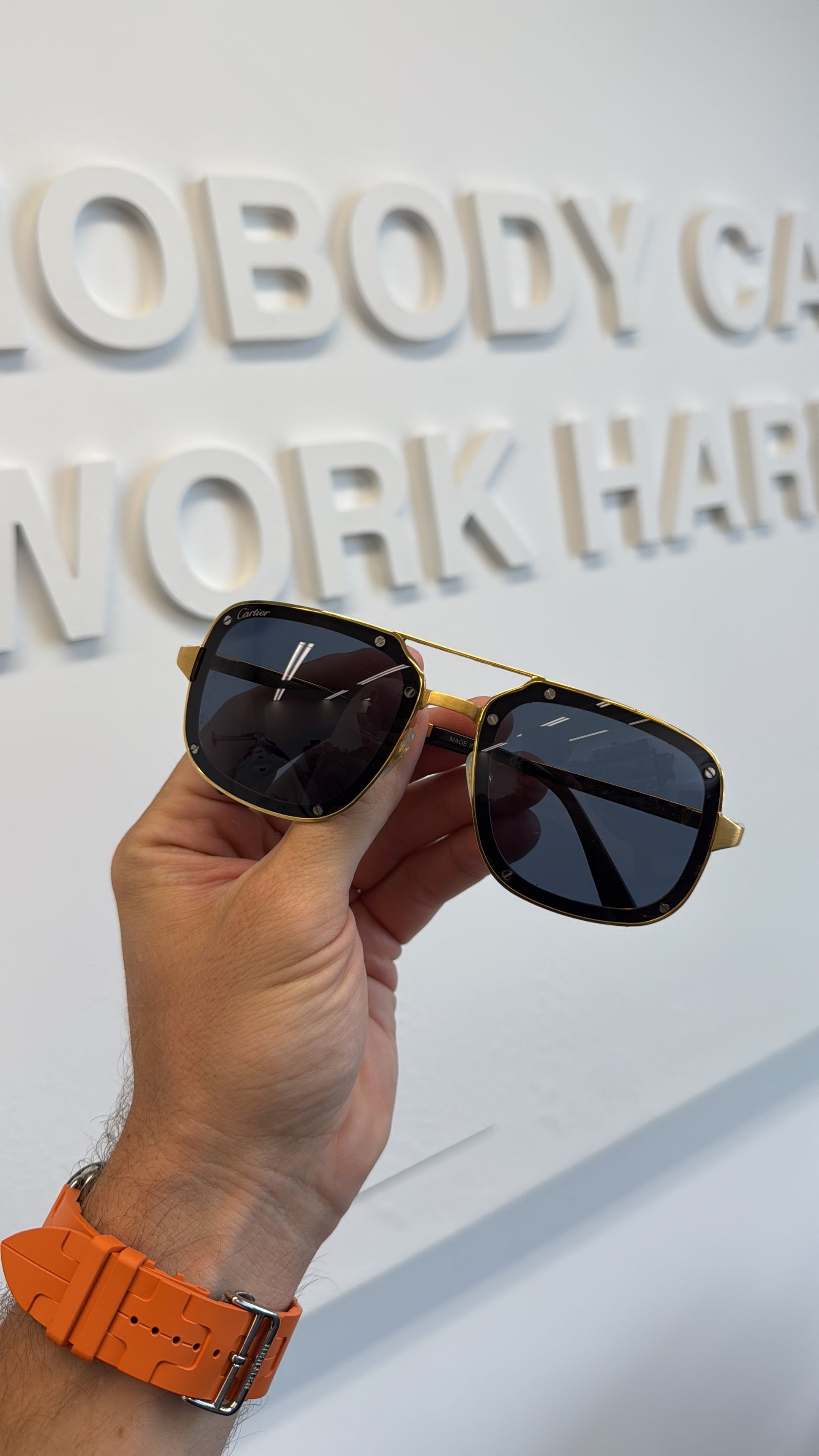 CARTIER SANTOS GOLD SUNGLASSES - Affluent ArchivesUsed HIGH END DESIGNER CLOTHING