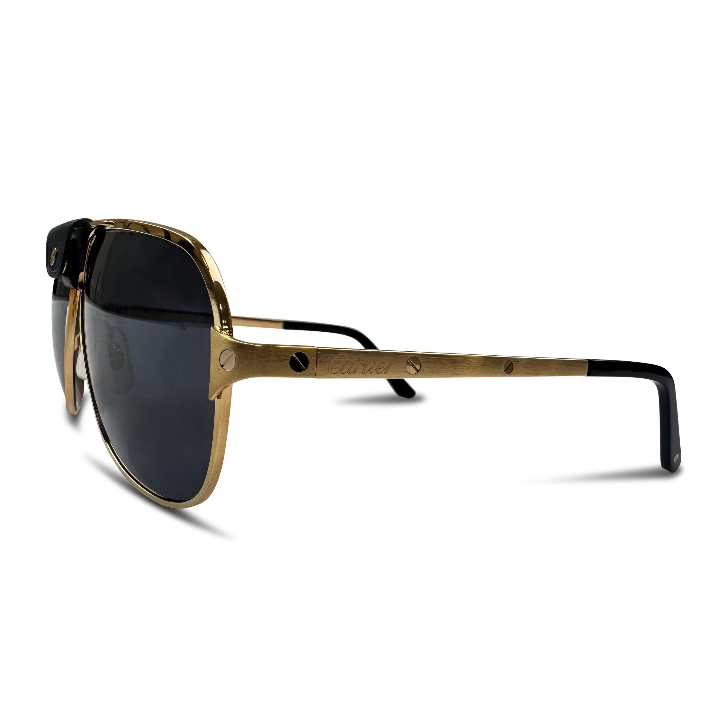 CARTIER SANTOS GOLD SUNGLASSES - Affluent ArchivesUsed HIGH END DESIGNER CLOTHING