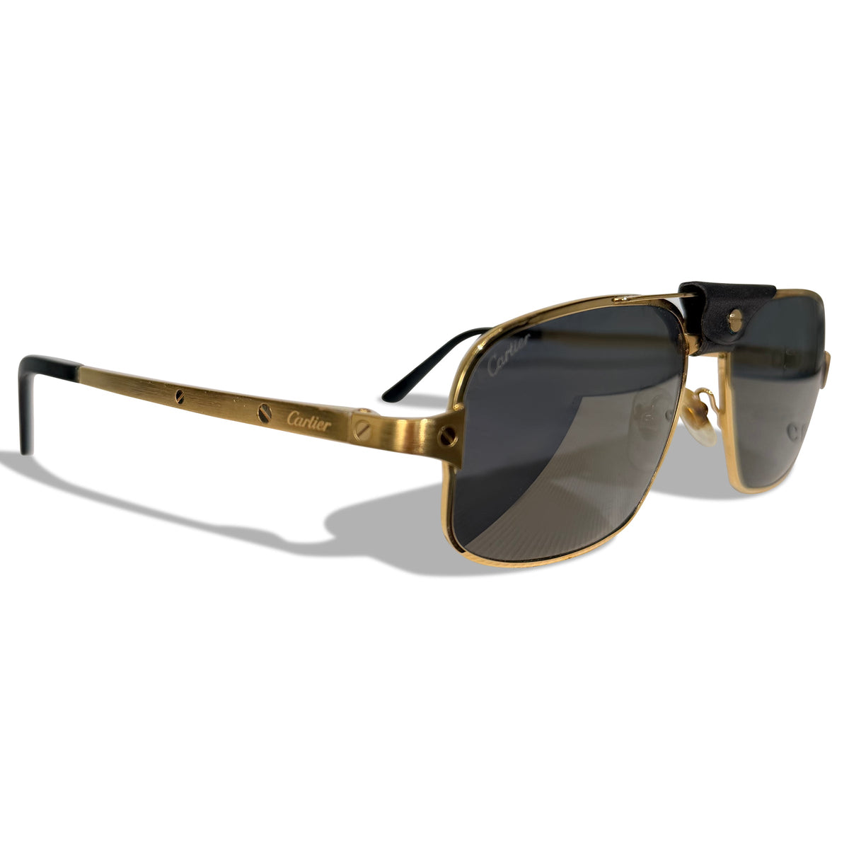 CARTIER SANTOS GOLD SUNGLASSES | PRE OWNED - Affluent ArchivesUsed HIGH END DESIGNER CLOTHING