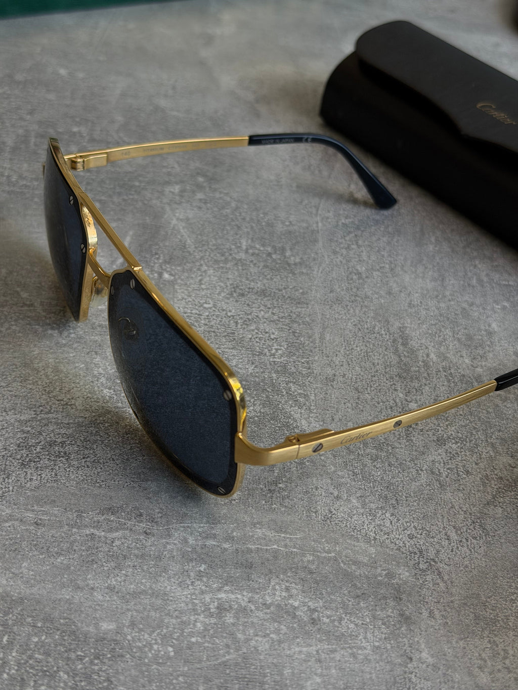 CARTIER SANTOS GOLD SUNGLASSES | PRE OWNED - Affluent ArchivesUsed HIGH END DESIGNER CLOTHING