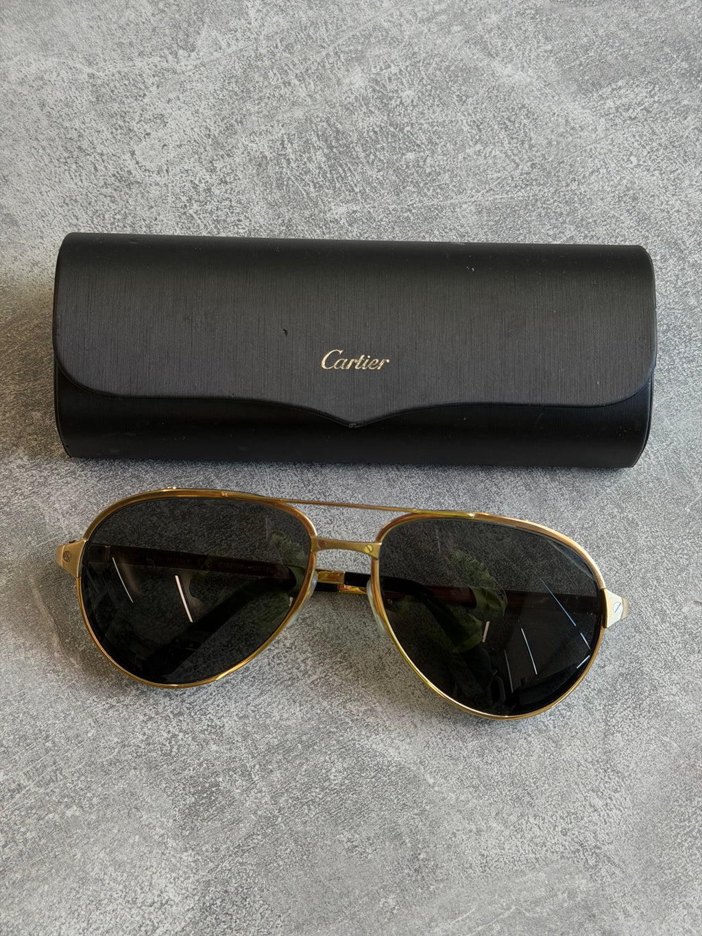 CARTIER SANTOS GOLD SUNGLASSES | PRE OWNED - Affluent ArchivesUsed HIGH END DESIGNER CLOTHING