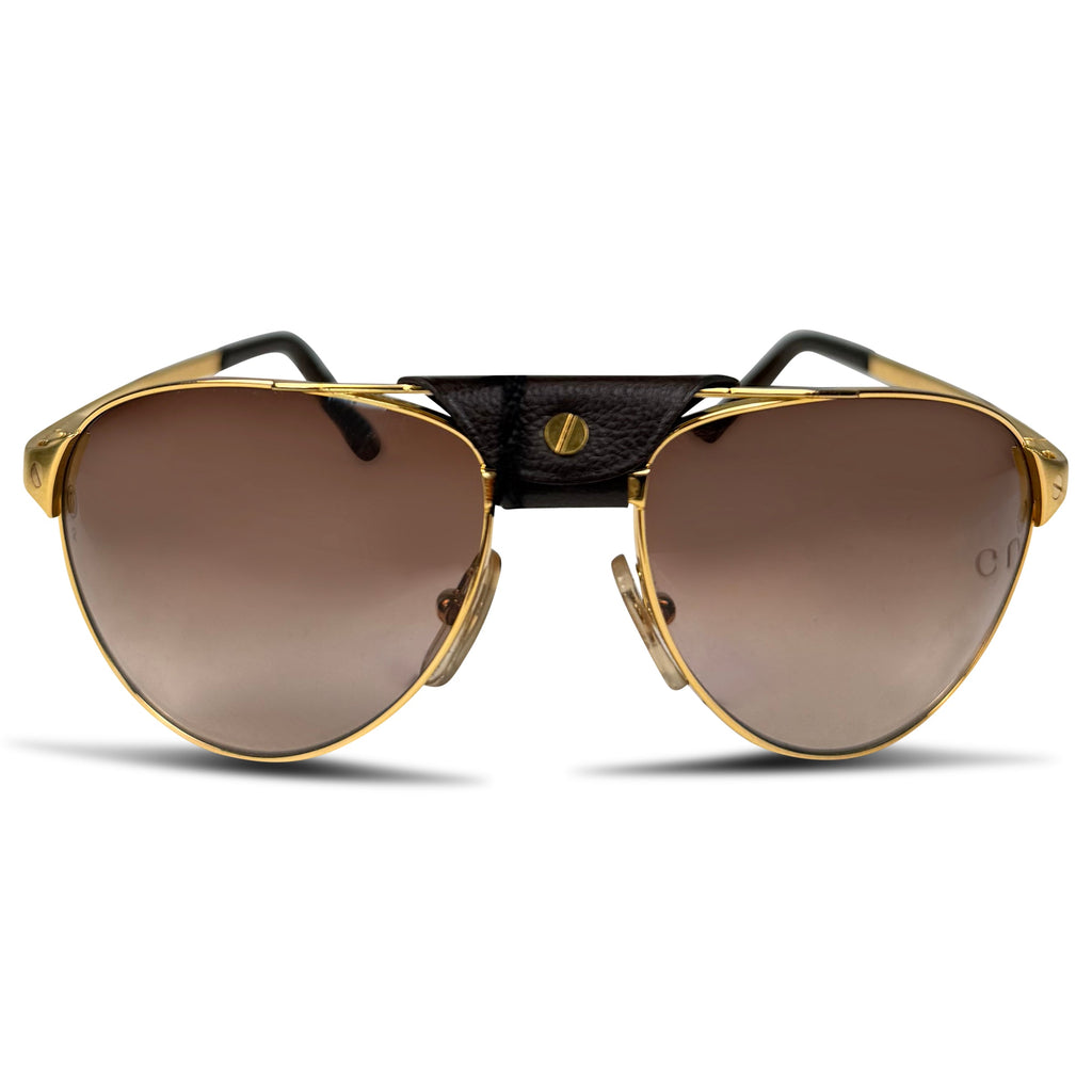 CARTIER SANTOS GOLD SUNGLASSES | PRE OWNED - Affluent ArchivesUsed HIGH END DESIGNER CLOTHING