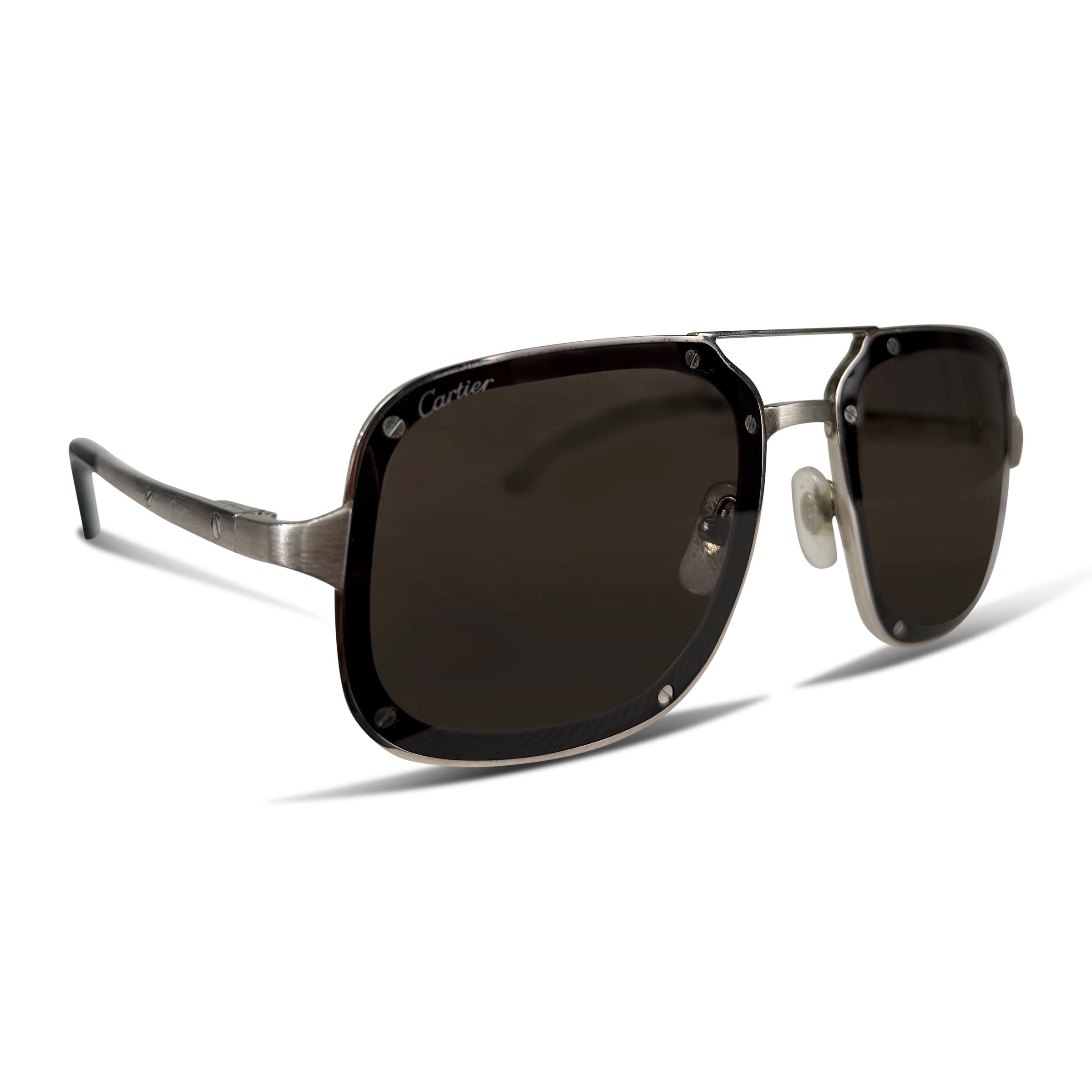 CARTIER SANTOS SILVER SUNGLASSES - Affluent ArchivesUsed HIGH END DESIGNER CLOTHING