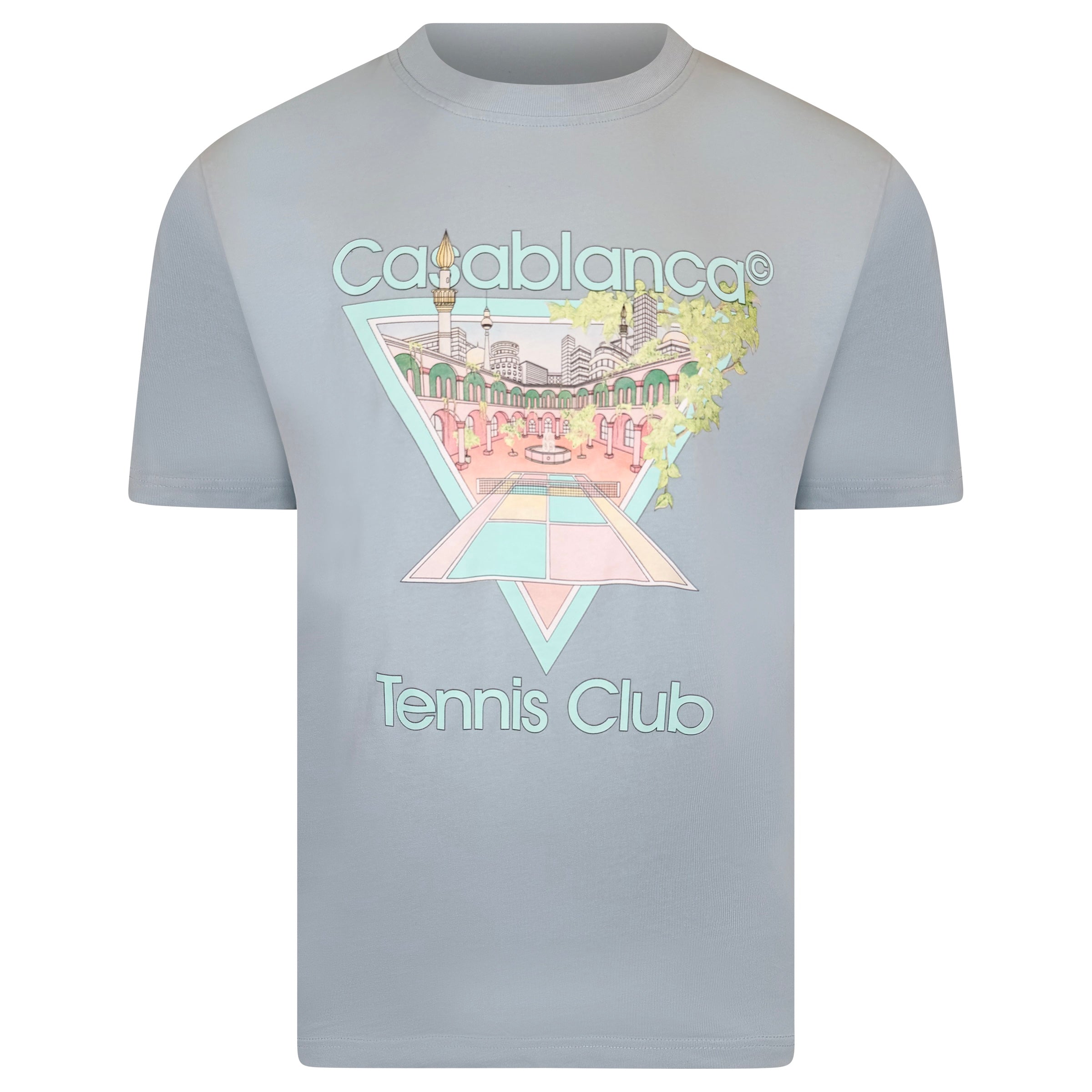 CASABLANCA T SHIRT LIGHT BLUE - LARGE - Affluent ArchivesUsed HIGH END DESIGNER CLOTHING