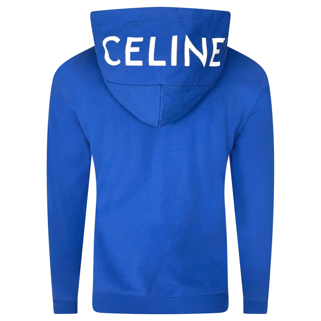 CELINE BLUE LOGO HOODIE - MEDIUM | PRE OWNED - Affluent ArchivesUsed HIGH END DESIGNER CLOTHING