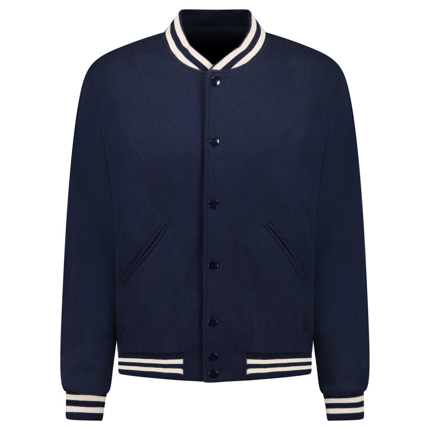 CELINE VARSITY BOMBER NAVY - 50 (L) (TAGS ATTACHED) - Affluent ArchivesUsed HIGH END DESIGNER CLOTHING