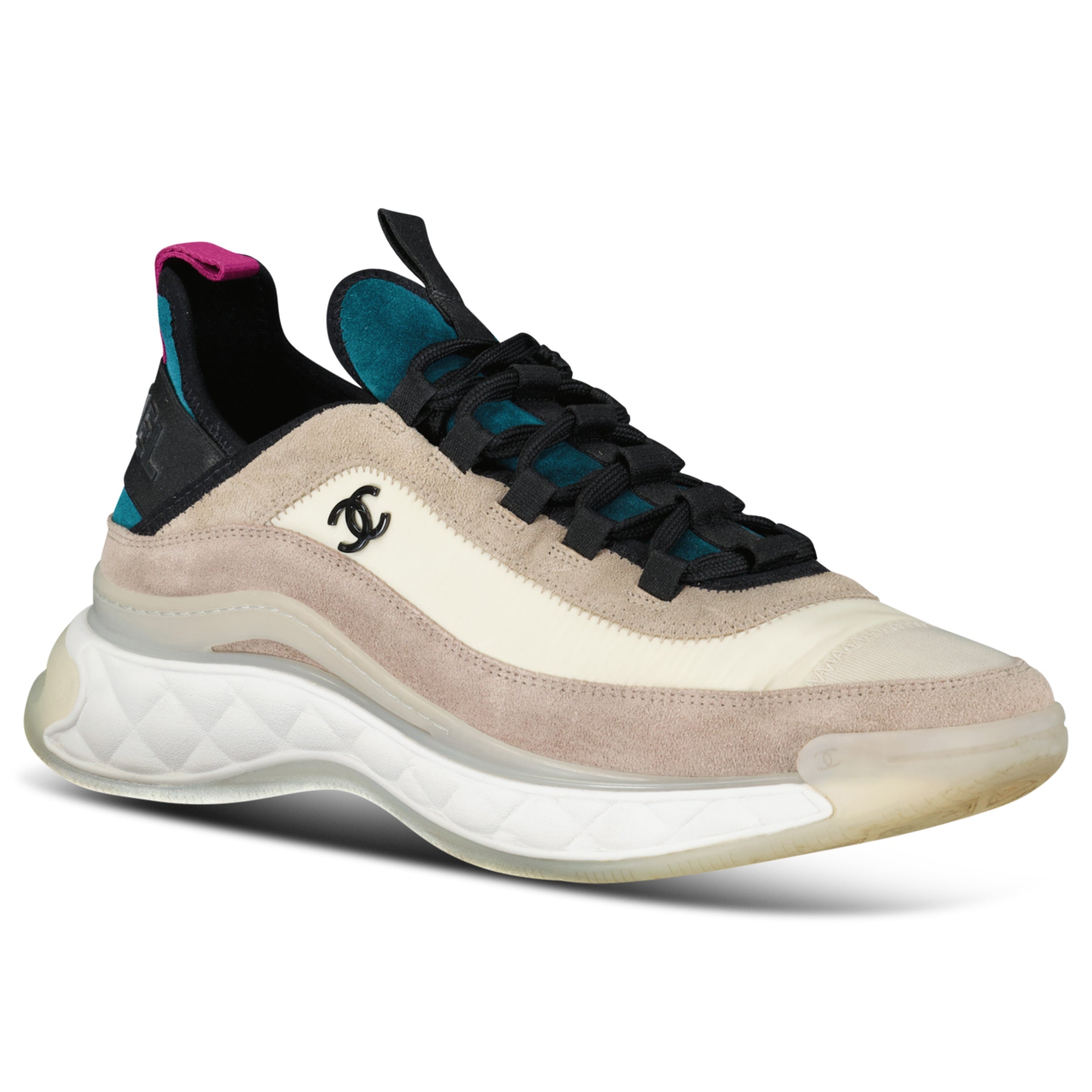 CHANEL BEIGE / WHITE TRAINERS - UK 7 (41) | PRE OWNED - Affluent ArchivesUsed HIGH END DESIGNER CLOTHING