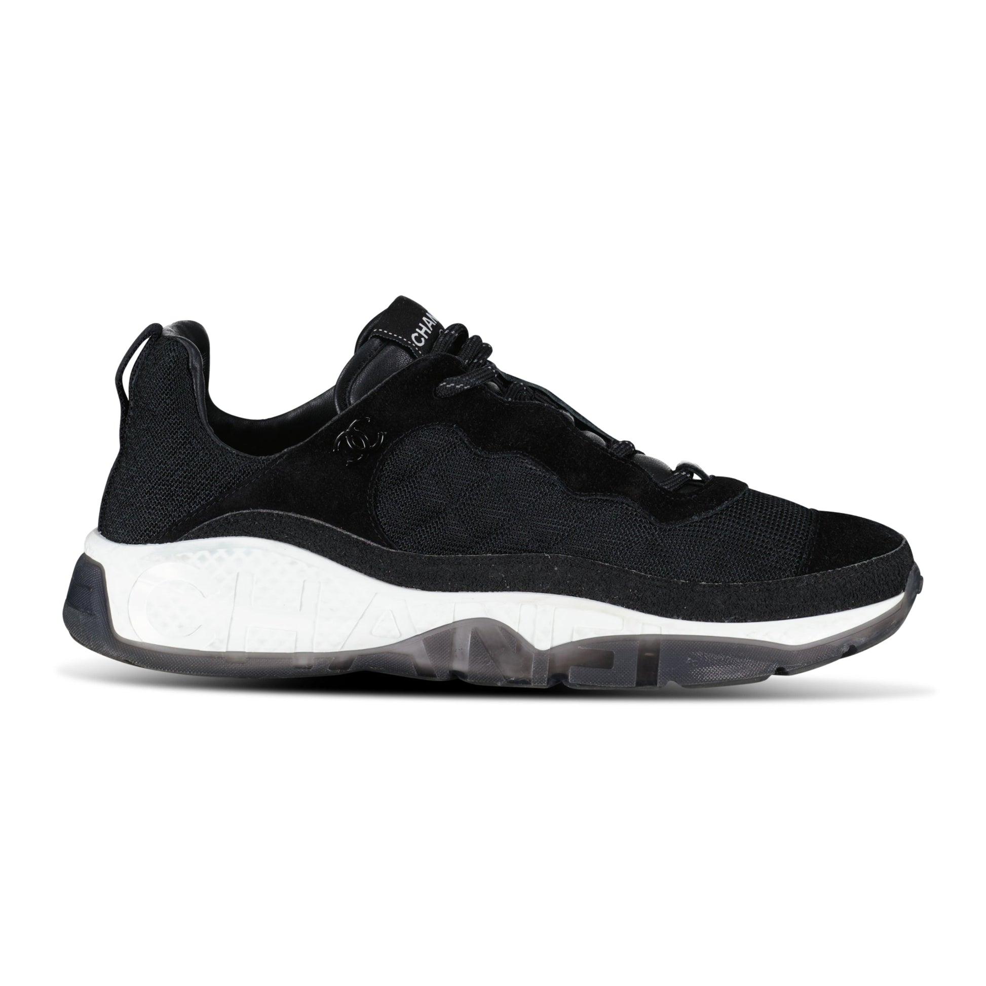 CHANEL BLACK / WHITE TRAINER - UK 10 (44) - Affluent ArchivesUsed HIGH END DESIGNER CLOTHING