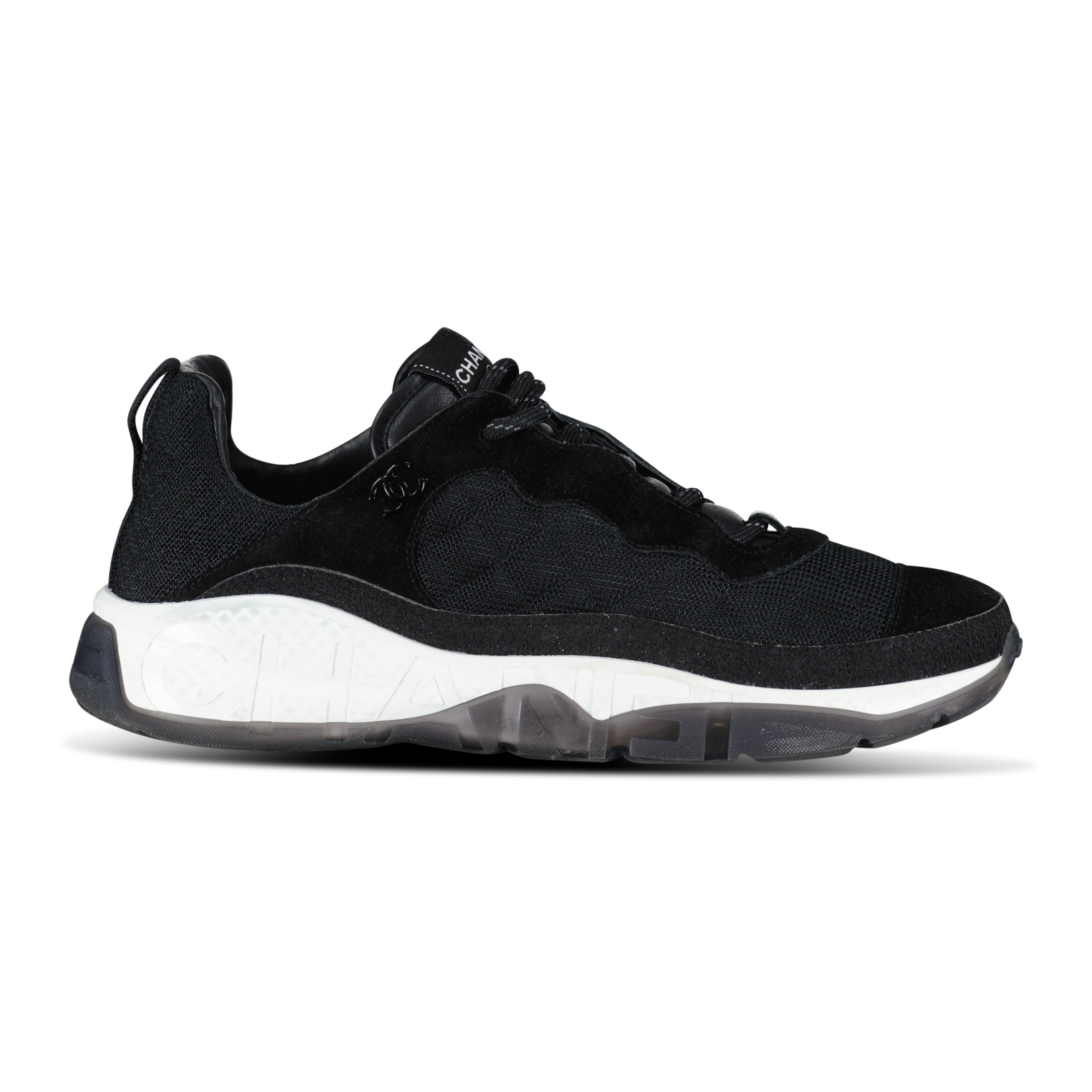 CHANEL BLACK / WHITE TRAINER - UK 10 (44) - Affluent ArchivesUsed HIGH END DESIGNER CLOTHING
