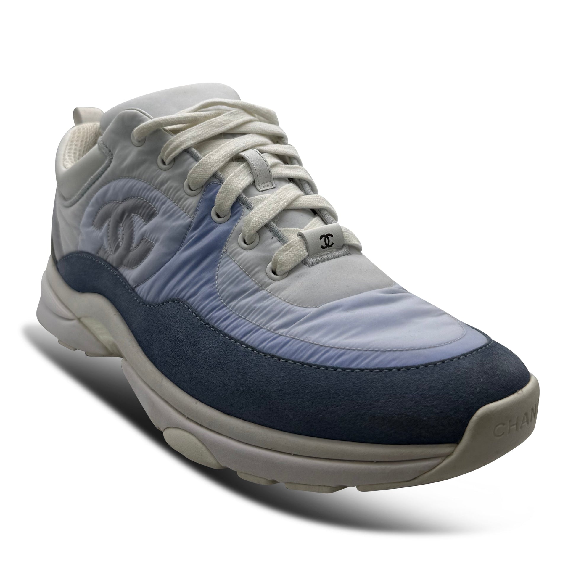 CHANEL LIGHT BLUE CC RUNNER - UK 8 (42) - Affluent ArchivesUsed HIGH END DESIGNER CLOTHING