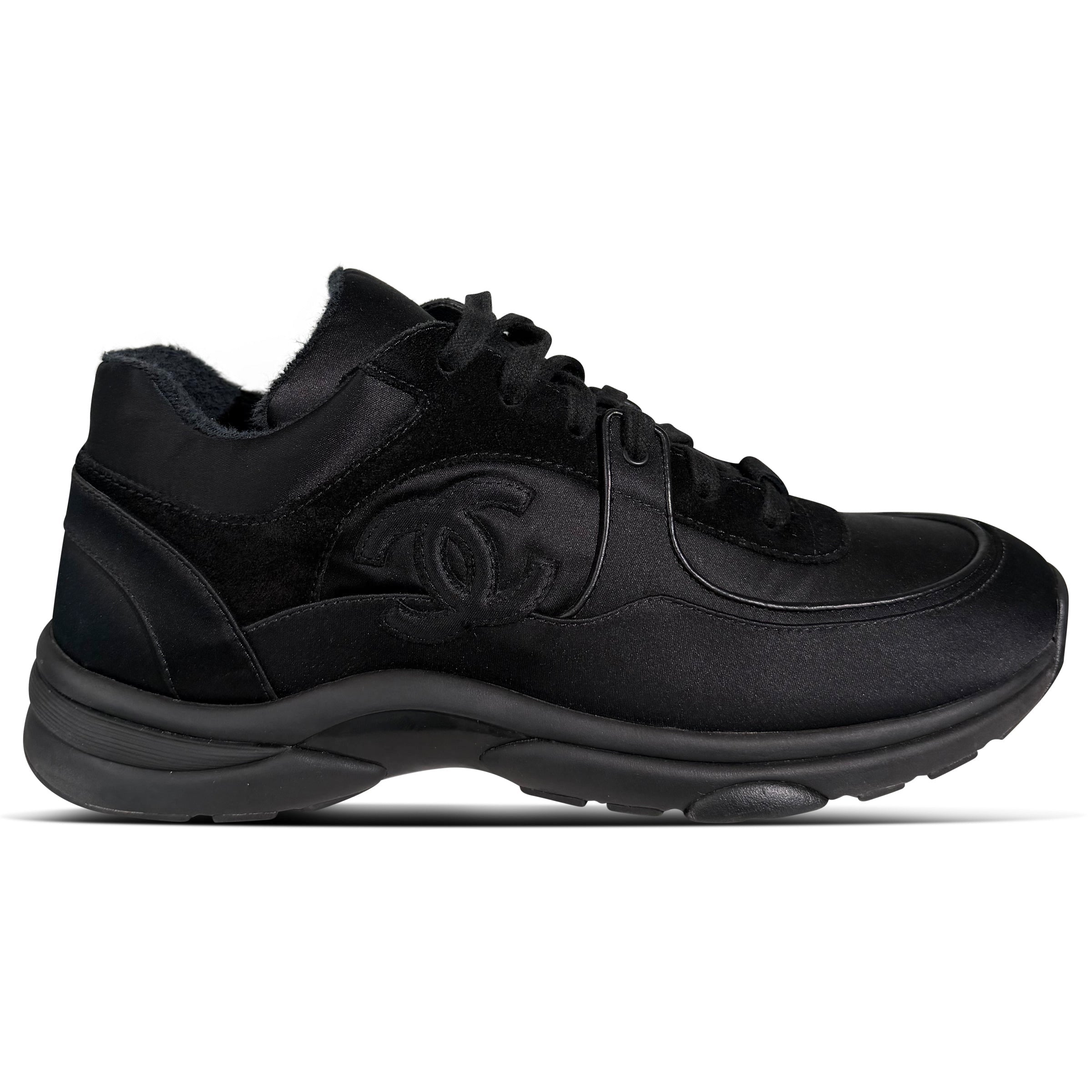 CHANEL TRIPLE BLACK TRAINERS - UK 8 (42) | PRE OWNED - Affluent ArchivesUsed HIGH END DESIGNER CLOTHING