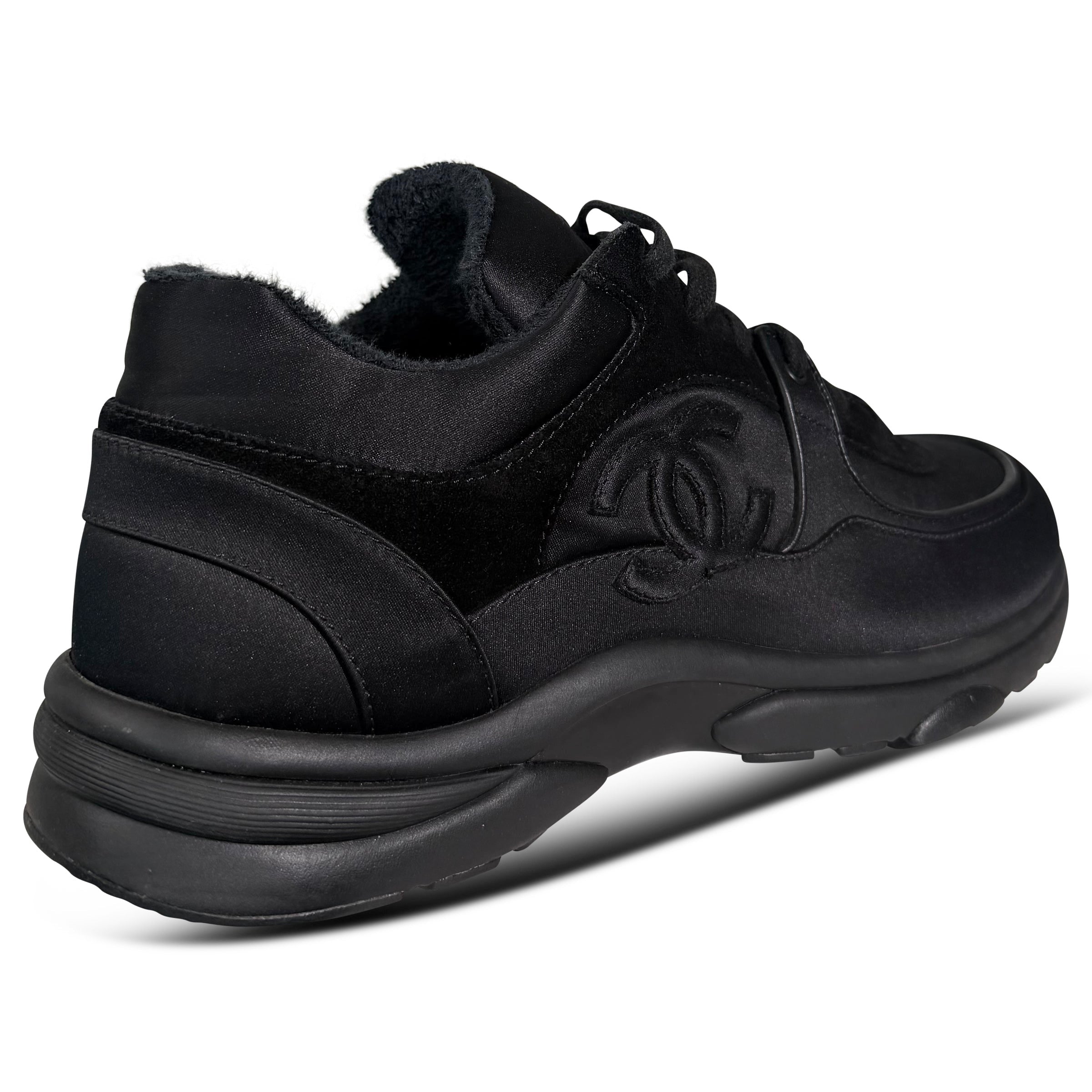 CHANEL TRIPLE BLACK TRAINERS - UK 8 (42) | PRE OWNED - Affluent ArchivesUsed HIGH END DESIGNER CLOTHING