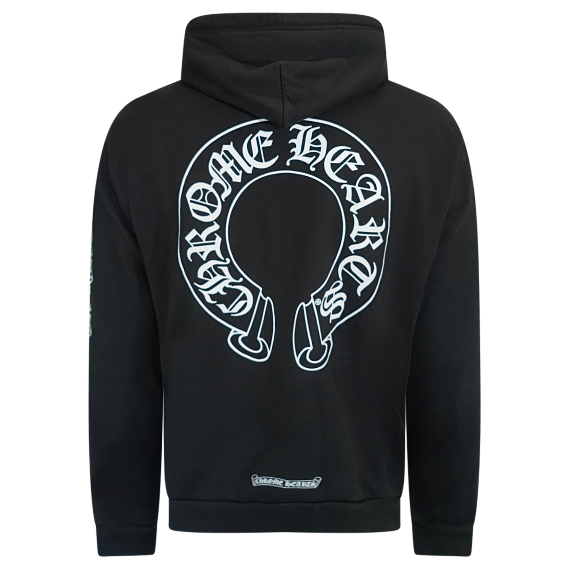 CHROME HEARTS BLACK HORSESHOE HOODIE - MEDIUM (Fits Large) | PRE OWNED - Affluent ArchivesUsed HIGH END DESIGNER CLOTHING