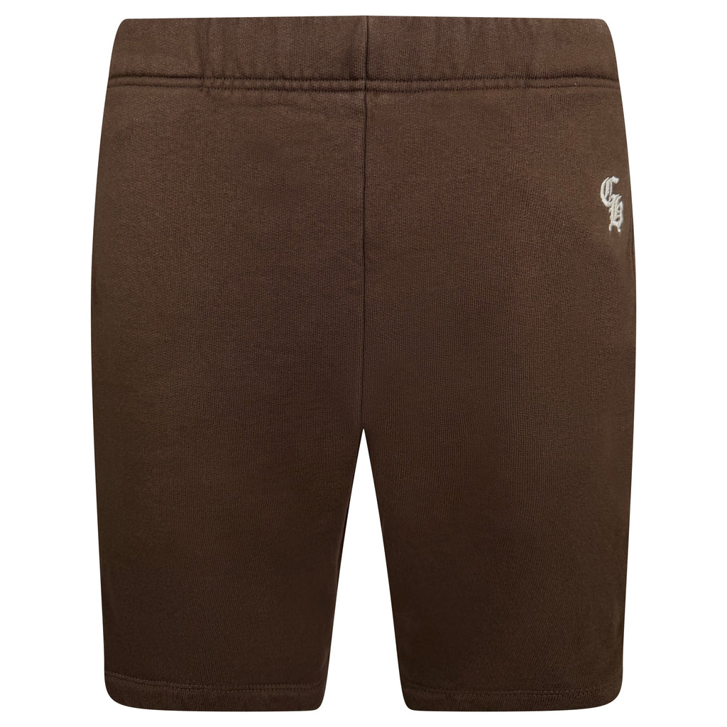 CHROME HEARTS BROWN LOGO SHORTS - LARGE - Affluent ArchivesUsed HIGH END DESIGNER CLOTHING