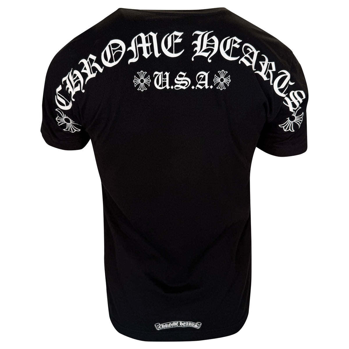CHROME HEARTS LOGO BLACK T SHIRT - MEDIUM | PRE OWNED - Affluent ArchivesUsed HIGH END DESIGNER CLOTHING