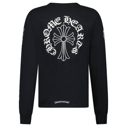 CHROME HEARTS LONG SLEEVED BLACK LOGO T SHIRT - LARGE - Affluent ArchivesUsed HIGH END DESIGNER CLOTHING