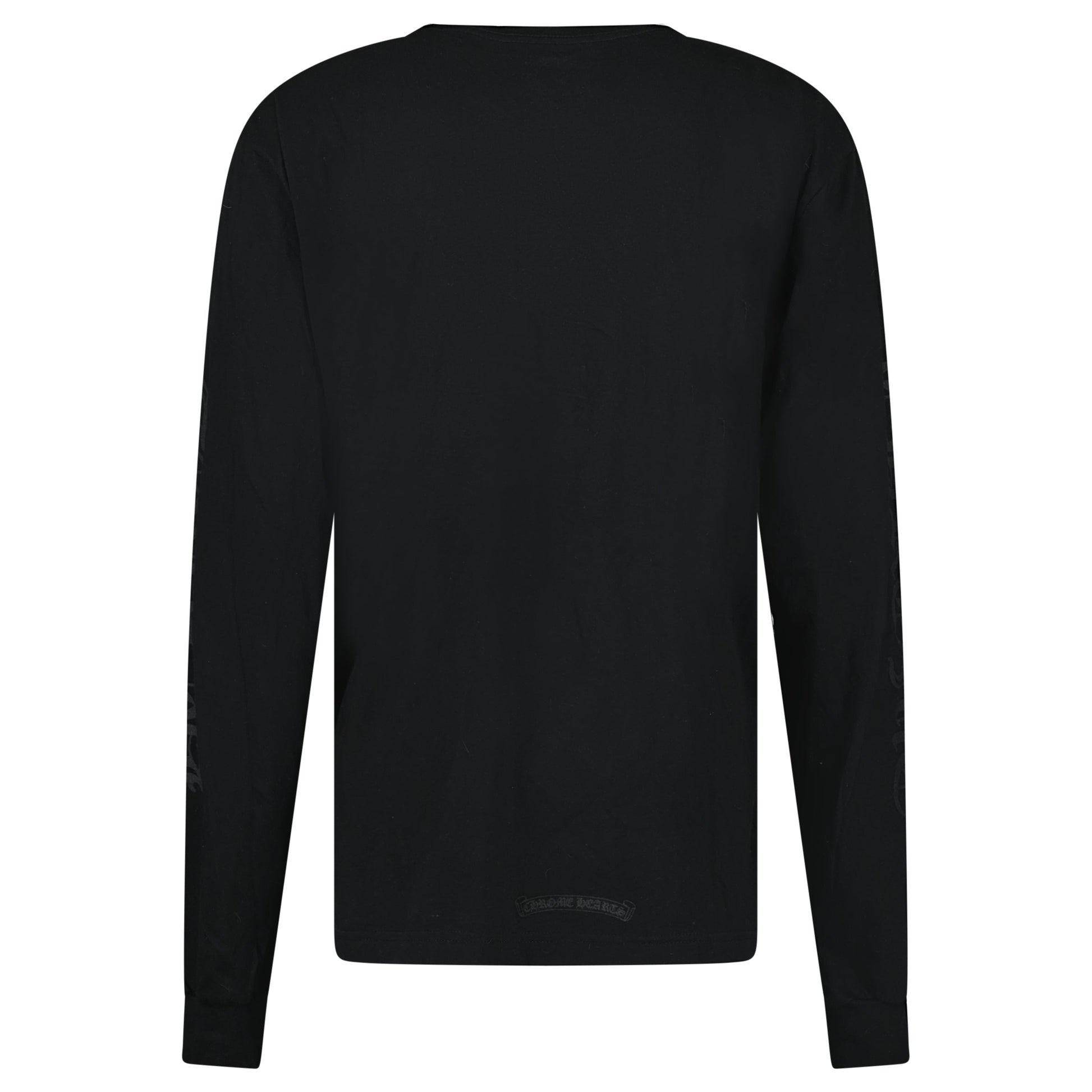 CHROME HEARTS LONG SLEEVED BLACK LOGO T SHIRT - XL - Affluent ArchivesUsed HIGH END DESIGNER CLOTHING