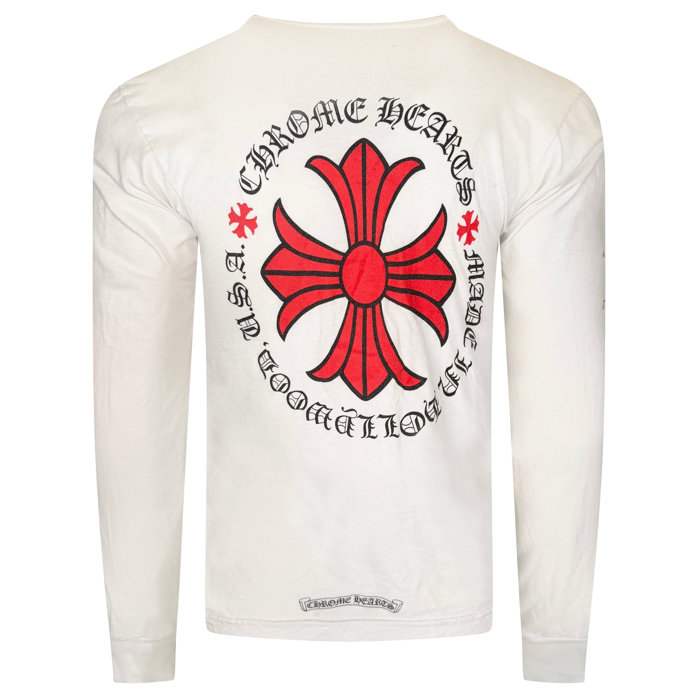 CHROME HEARTS LONG SLEEVED WHITE T SHIRT - MEDIUM | PRE OWNED - Affluent ArchivesUsed HIGH END DESIGNER CLOTHING