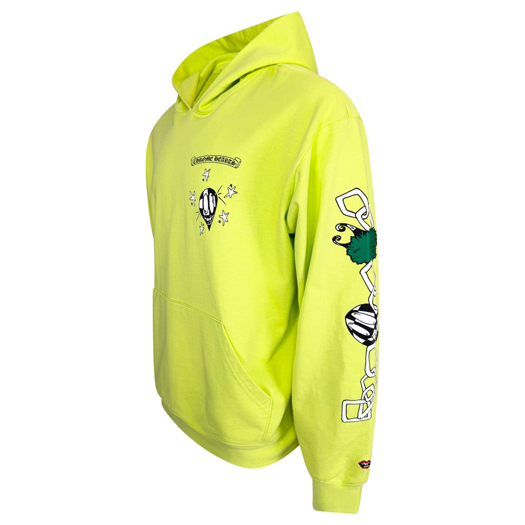 CHROME HEARTS MATTY BOY LIME GREEN HOODIE - XXL (Fits XL) - Affluent ArchivesUsed HIGH END DESIGNER CLOTHING