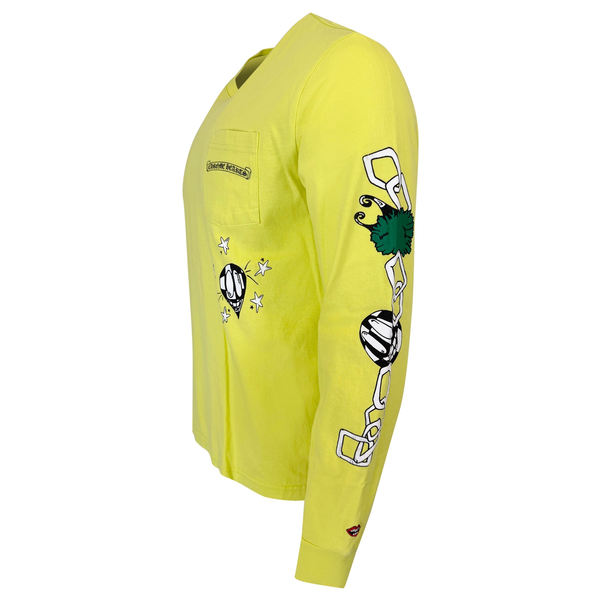 CHROME HEARTS MATTY BOY LIME GREEN T SHIRT - LARGE (Fits Medium) | PRE OWNED - Affluent ArchivesUsed HIGH END DESIGNER CLOTHING