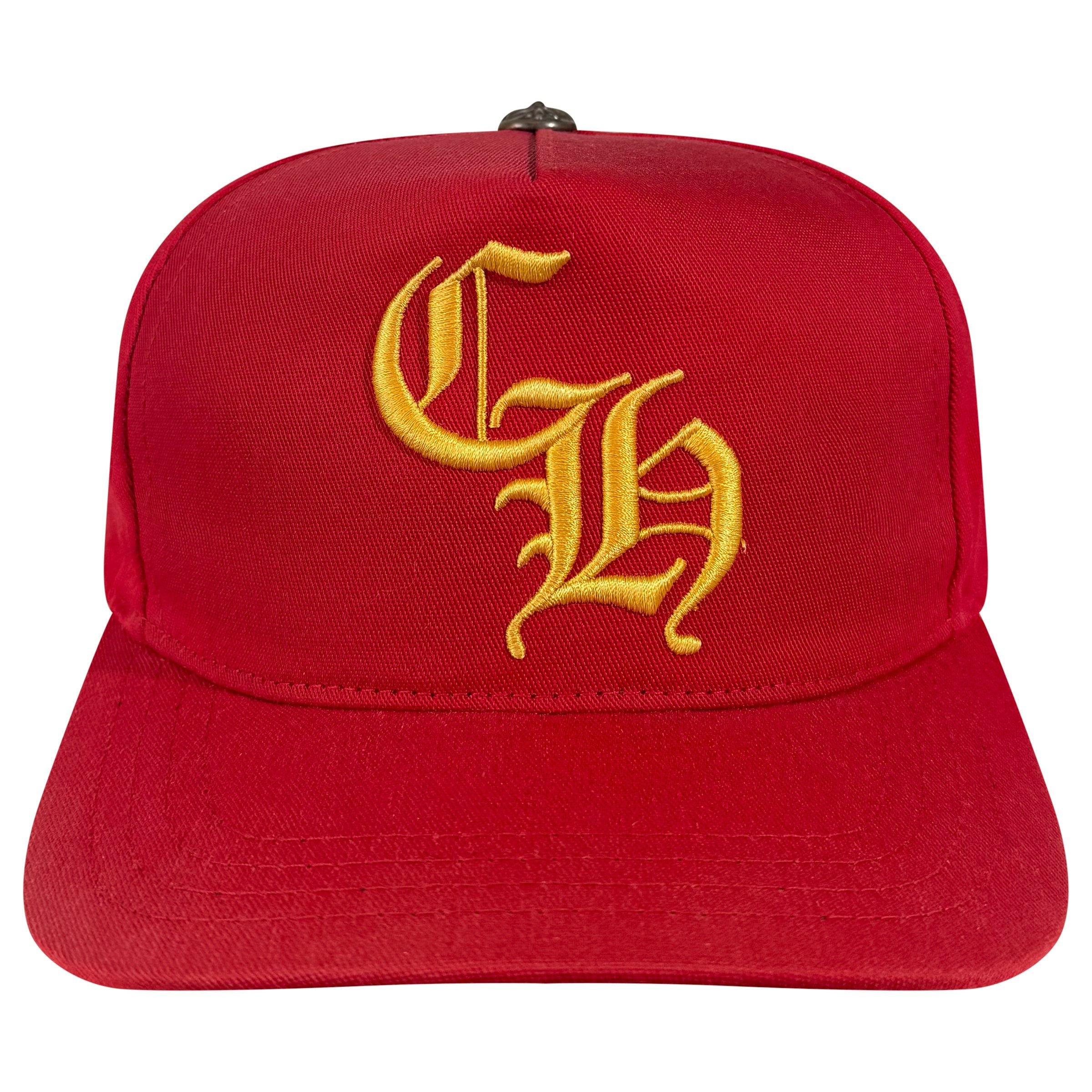 CHROME HEARTS RED CH HAT | PRE OWNED - Affluent ArchivesUsed HIGH END DESIGNER CLOTHING