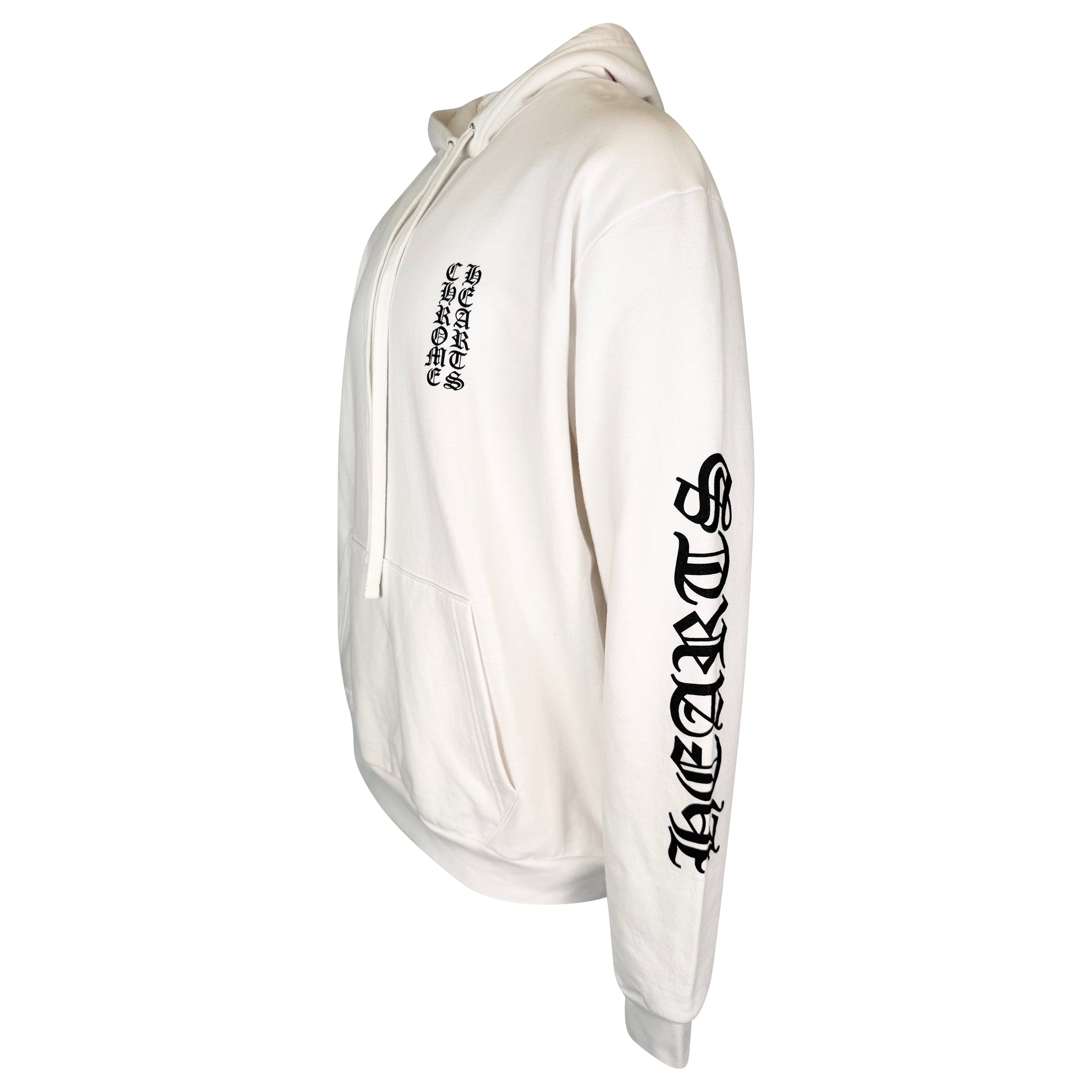 CHROME HEARTS WHITE / BLACK LOGO HOODIE - LARGE (Fits XL) | NEW - Affluent ArchivesUsed HIGH END DESIGNER CLOTHING