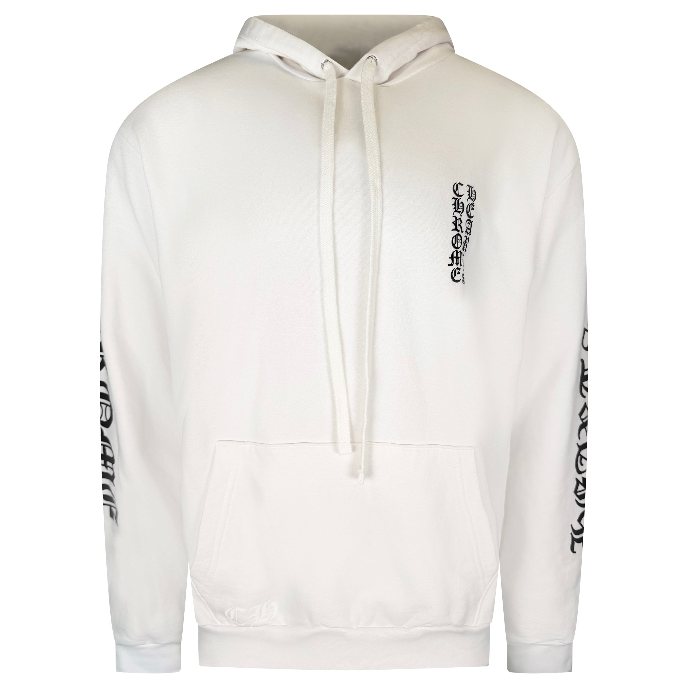 CHROME HEARTS WHITE / BLACK LOGO HOODIE - LARGE (Fits XL) | NEW - Affluent ArchivesUsed HIGH END DESIGNER CLOTHING