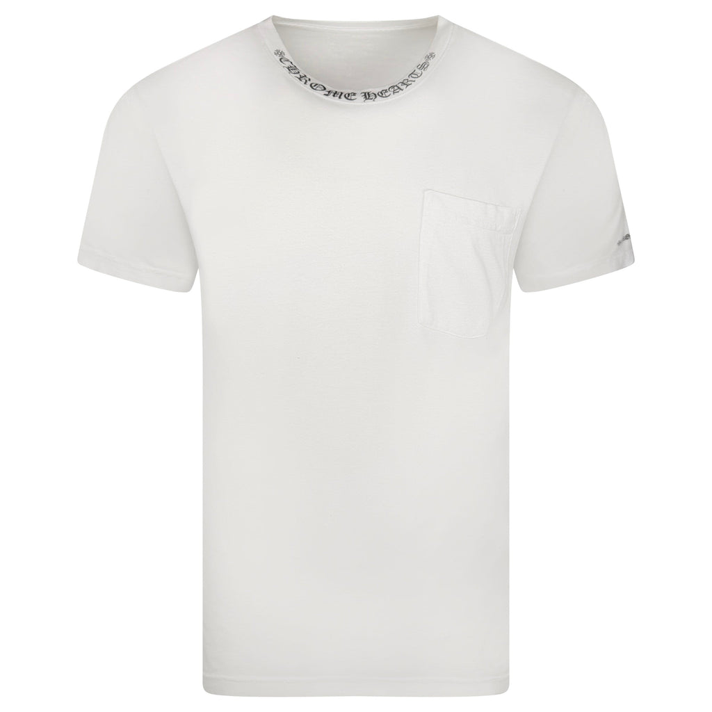 CHROME HEARTS WHITE LOGO T SHIRT - LARGE - Affluent ArchivesUsed HIGH END DESIGNER CLOTHING