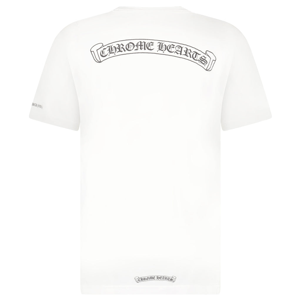 CHROME HEARTS WHITE LOGO T SHIRT - LARGE (Fits M/L) - Affluent ArchivesUsed HIGH END DESIGNER CLOTHING