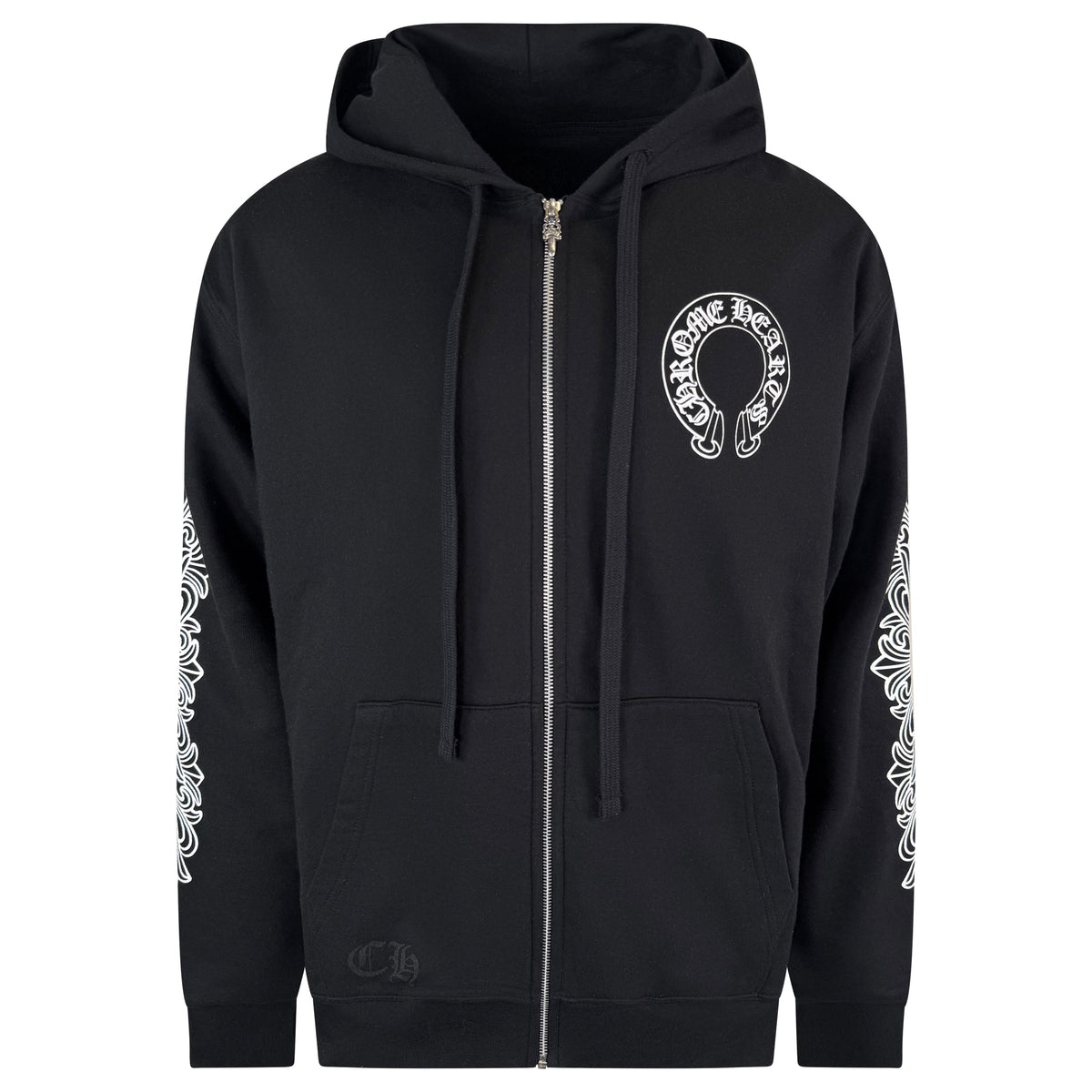 CHROME HEARTS ZIP HORSE SHOE HOODIE - LARGE (NEW) - Affluent ArchivesUsed HIGH END DESIGNER CLOTHING