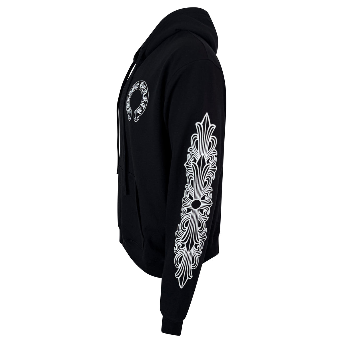 CHROME HEARTS ZIP HORSE SHOE HOODIE - LARGE (NEW) - Affluent ArchivesUsed HIGH END DESIGNER CLOTHING