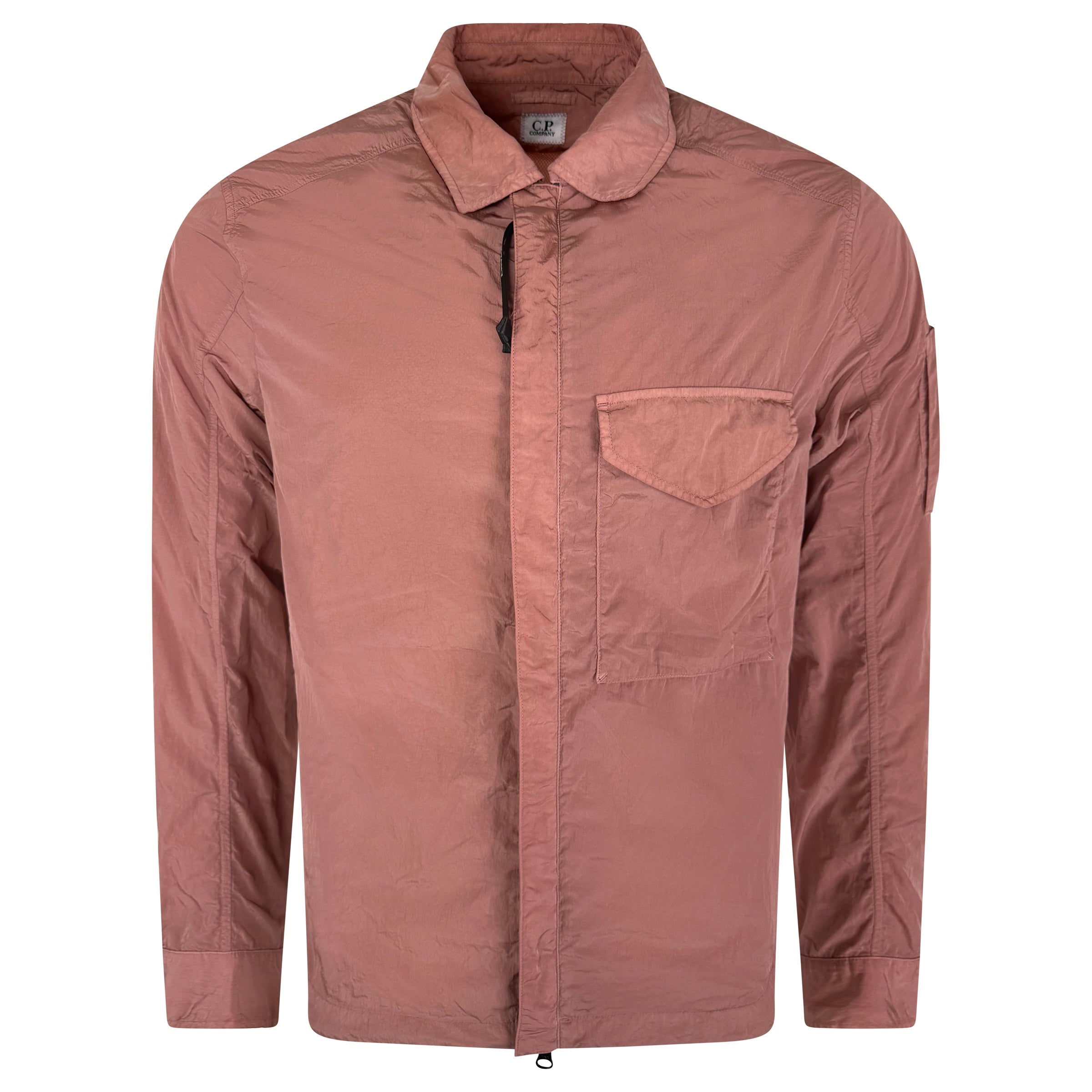 C.P COMPANY ROSE PINK CRINKLED OVERSHIRT - MEDIUM - Affluent ArchivesUsed HIGH END DESIGNER CLOTHING