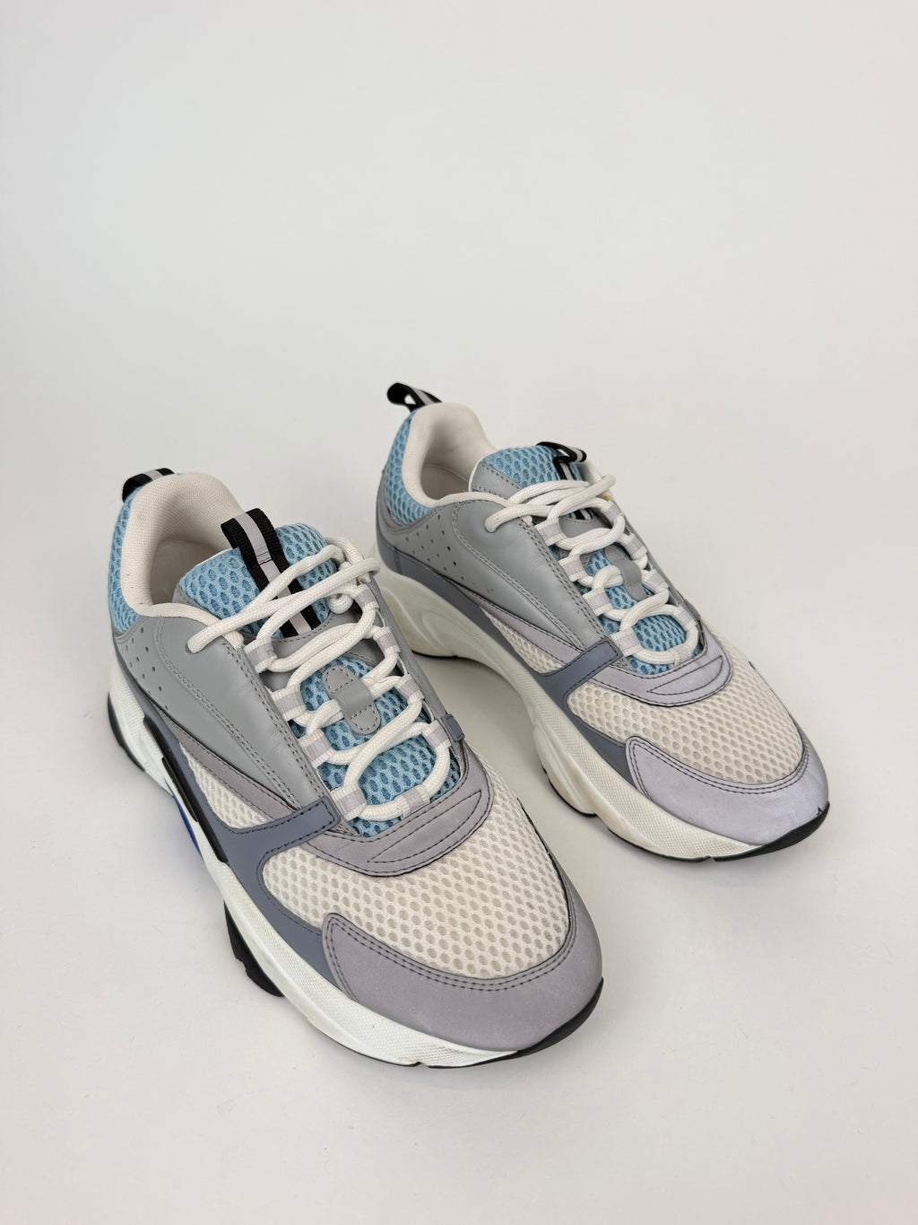 DIOR B22 REFLECTIVE BLUE / WHITE - UK 6 (40) | PRE OWNED - Affluent ArchivesUsed HIGH END DESIGNER CLOTHING
