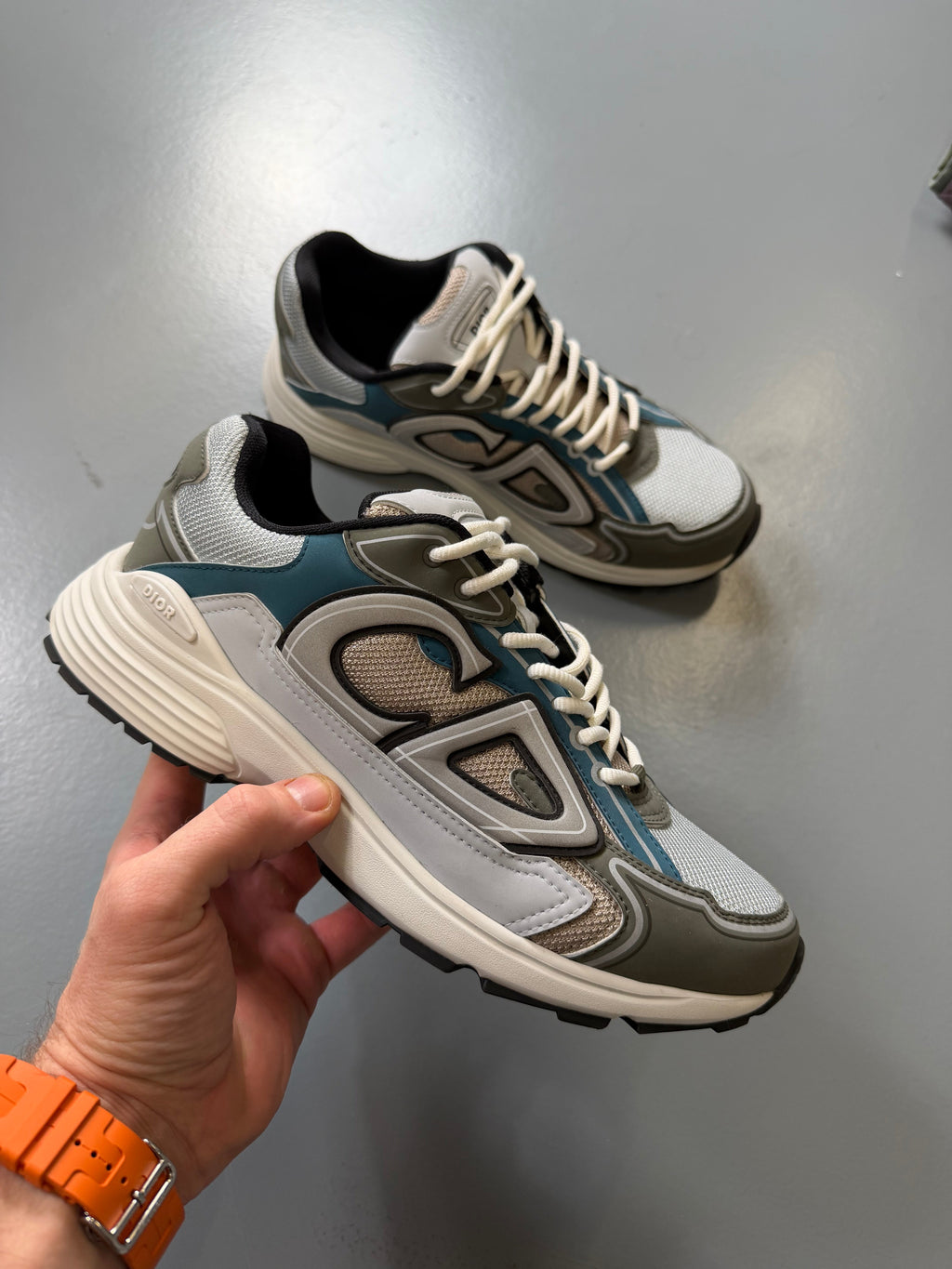 DIOR B30 GREY / TURQOISE - UK 8 (42) - Affluent ArchivesUsed HIGH END DESIGNER CLOTHING
