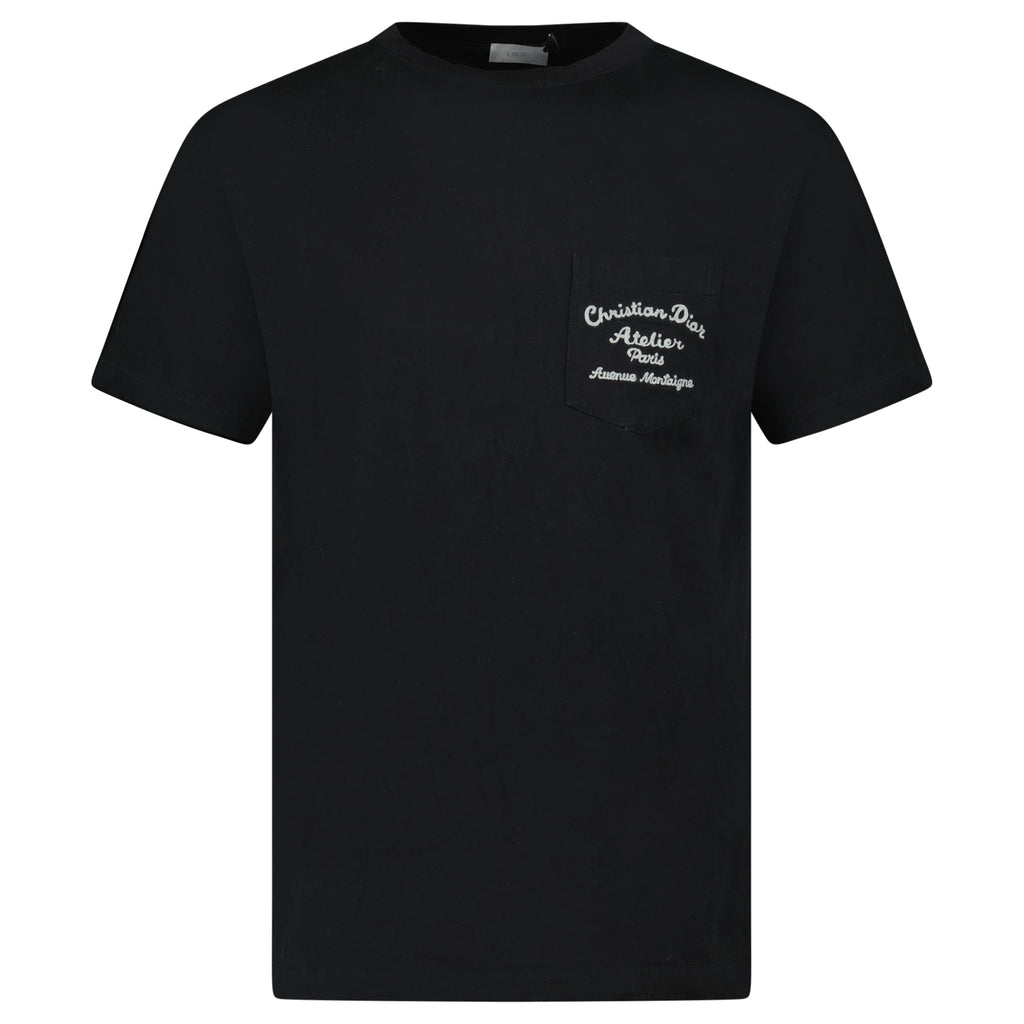 DIOR BLACK ATELIER LOGO T SHIRT - SMALL (Fits M) - Affluent ArchivesUsed HIGH END DESIGNER CLOTHING