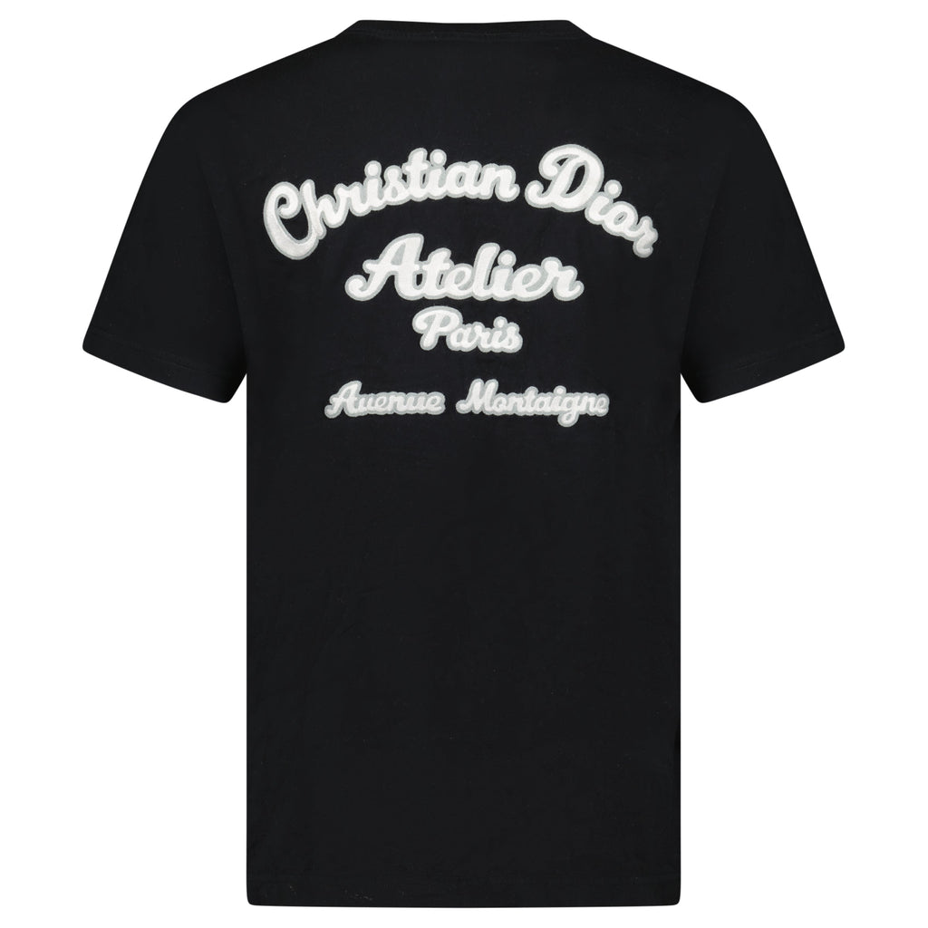 DIOR BLACK ATELIER LOGO T SHIRT - SMALL (Fits M) - Affluent ArchivesUsed HIGH END DESIGNER CLOTHING
