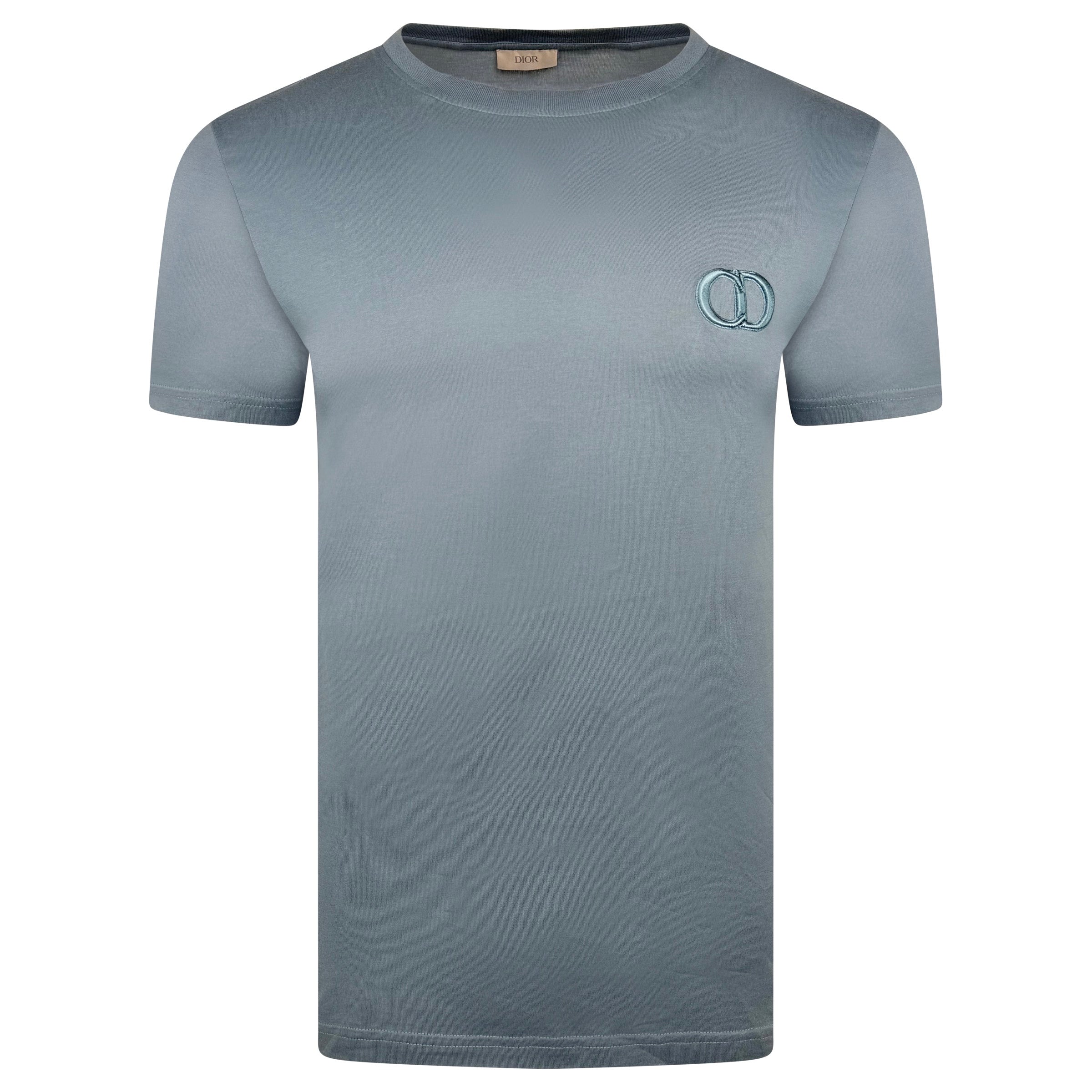 DIOR BLUE ICON T SHIRT - MEDIUM - Affluent ArchivesUsed HIGH END DESIGNER CLOTHING