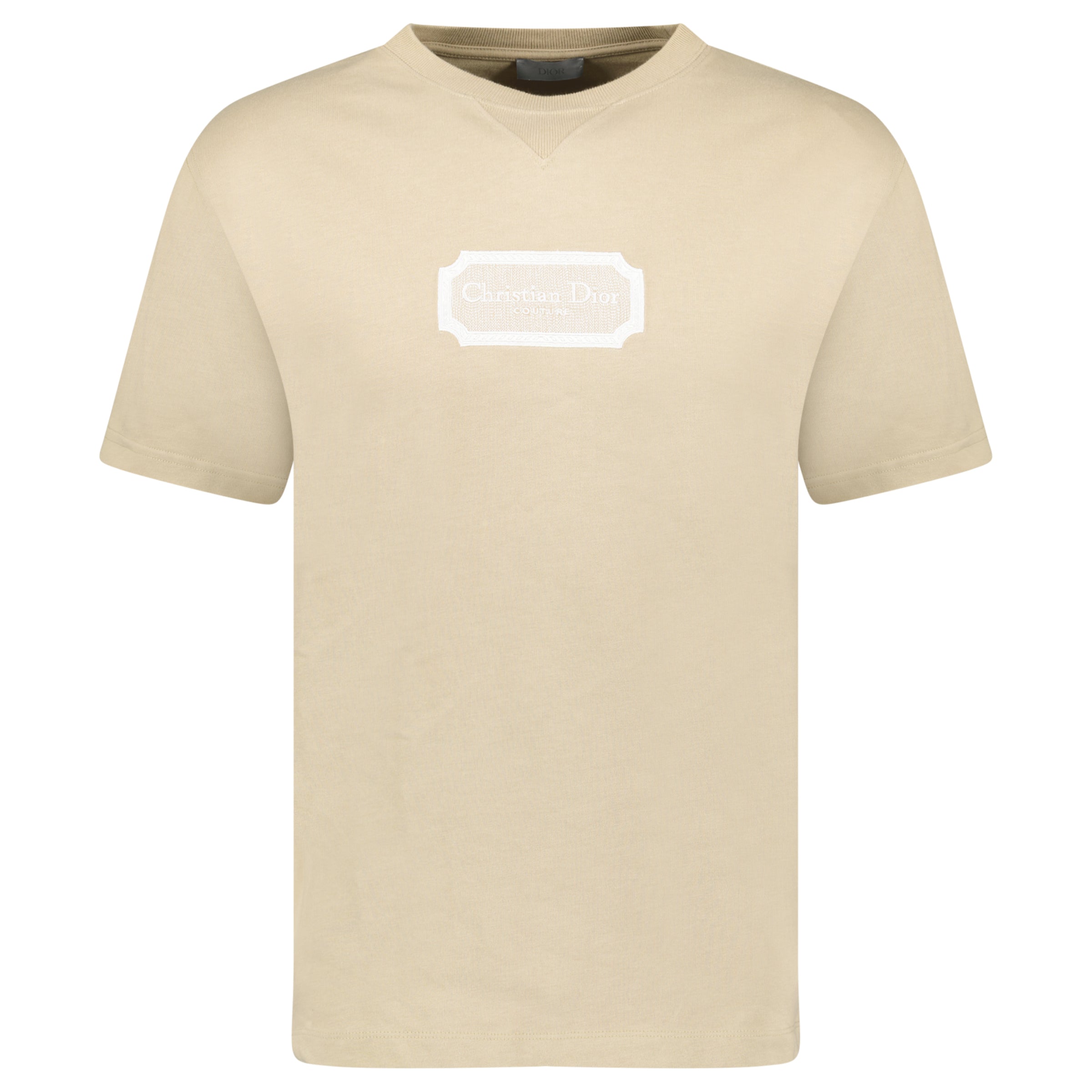 DIOR CHRISTIAN DIOR COUTURE BEIGE T SHIRT - SMALL (Fits Medium) - Affluent ArchivesUsed HIGH END DESIGNER CLOTHING
