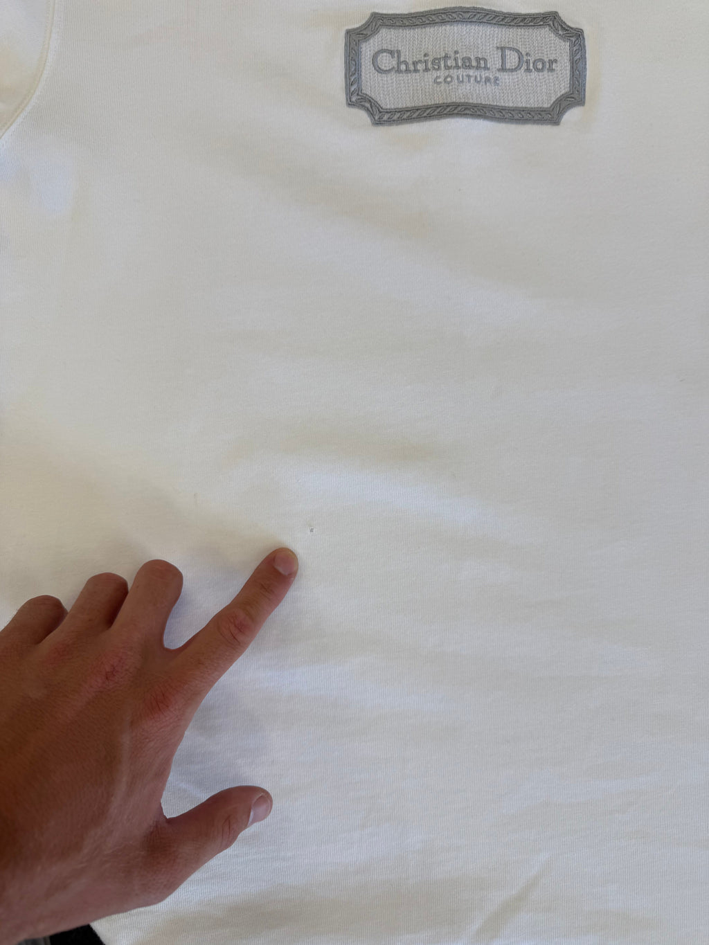 DIOR CHRISTIAN DIOR COUTURE T SHIRT WHITE - SMALL (Fits Size Large) - Affluent ArchivesUsed HIGH END DESIGNER CLOTHING