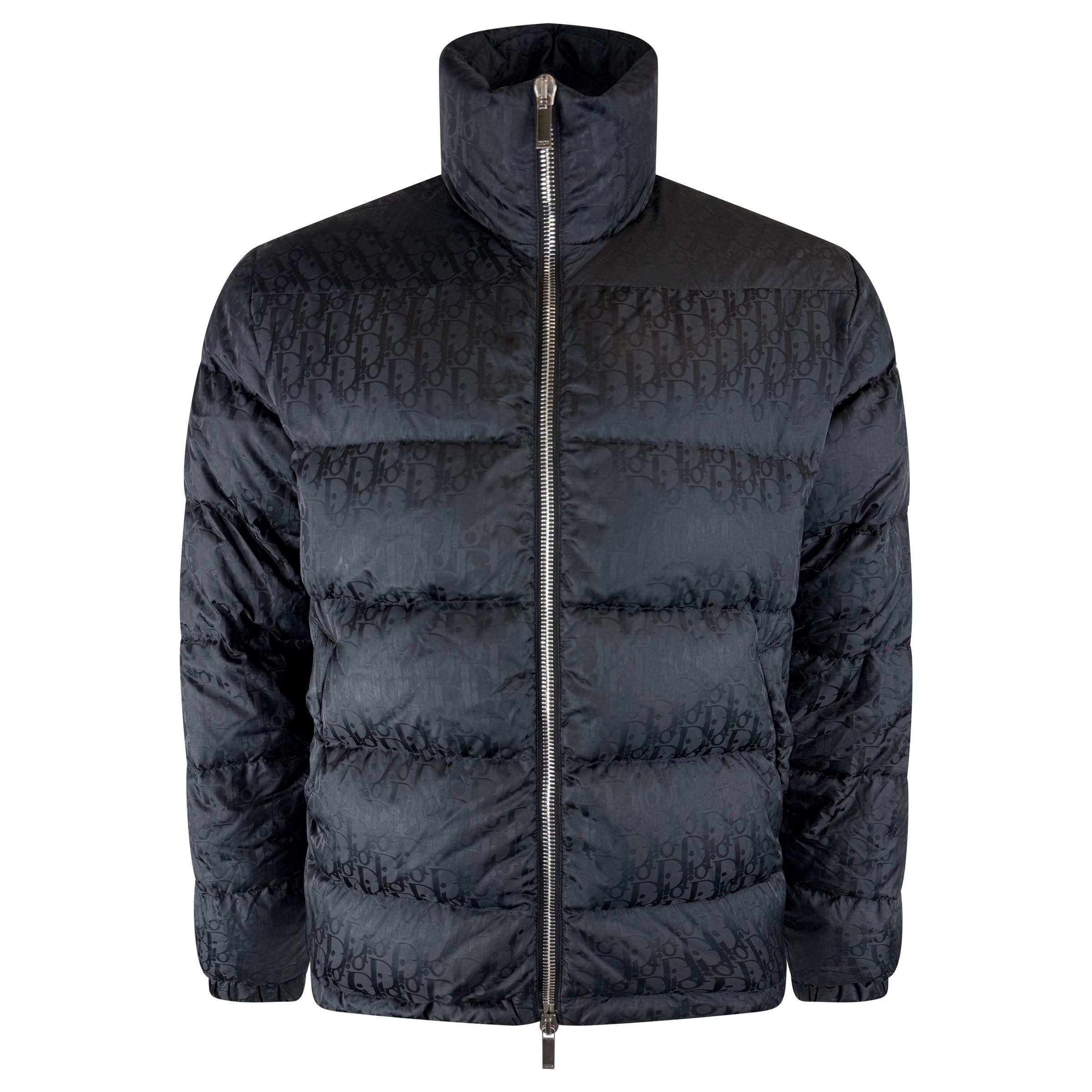 DIOR JACQUARD OBLIQUE COAT NAVY - MEDIUM (48) - Affluent ArchivesUsed HIGH END DESIGNER CLOTHING