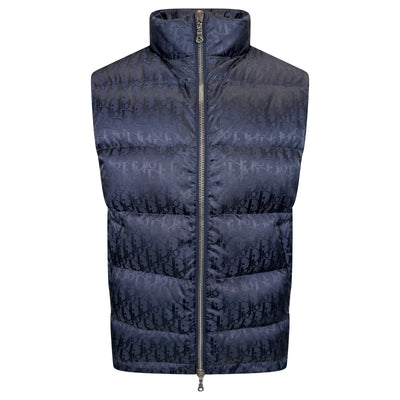 DIOR JACQUARD OBLIQUE GILET NAVY - MEDIUM | PRE OWNED - Affluent ArchivesUsed HIGH END DESIGNER CLOTHING