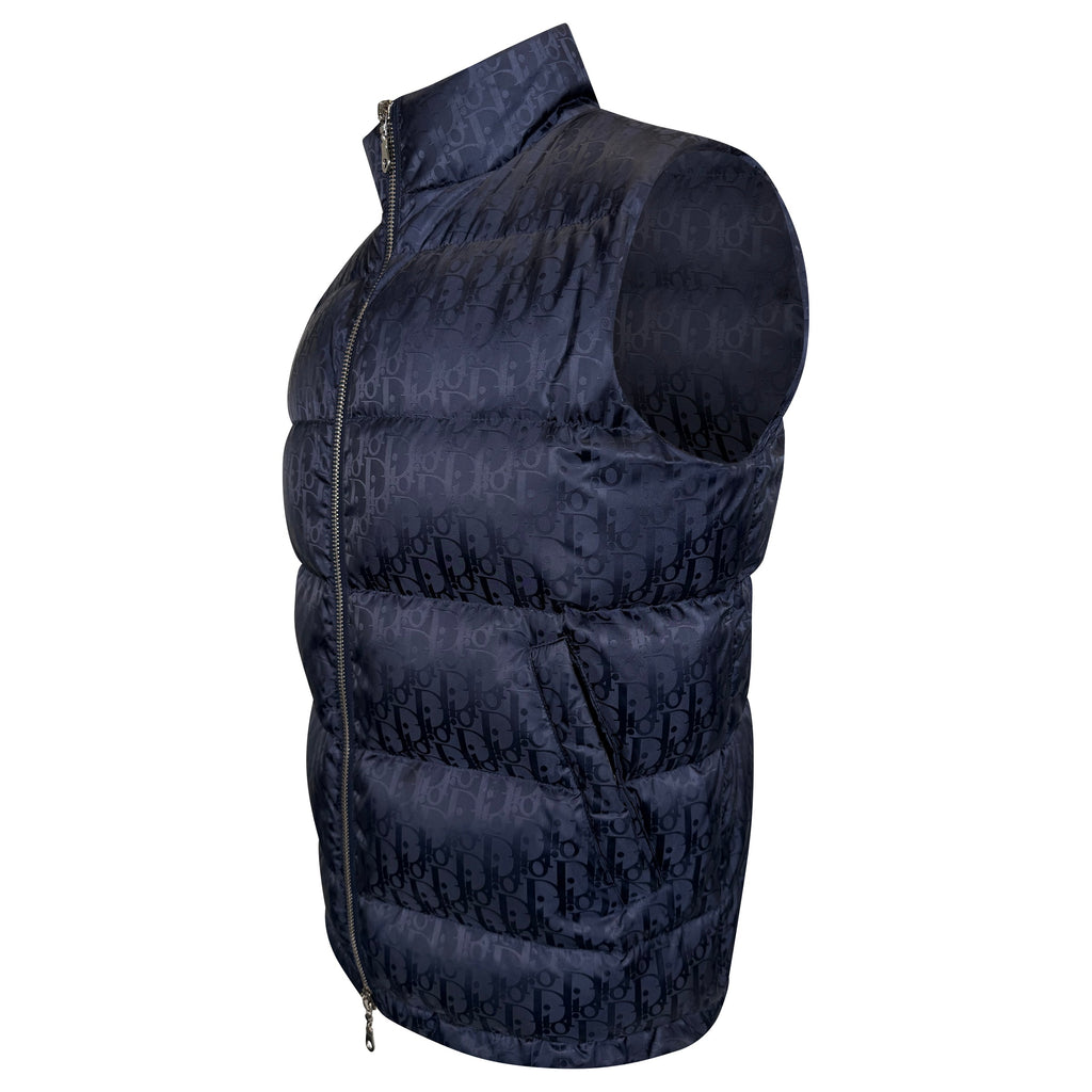 DIOR JACQUARD OBLIQUE GILET NAVY - MEDIUM | PRE OWNED - Affluent ArchivesUsed HIGH END DESIGNER CLOTHING