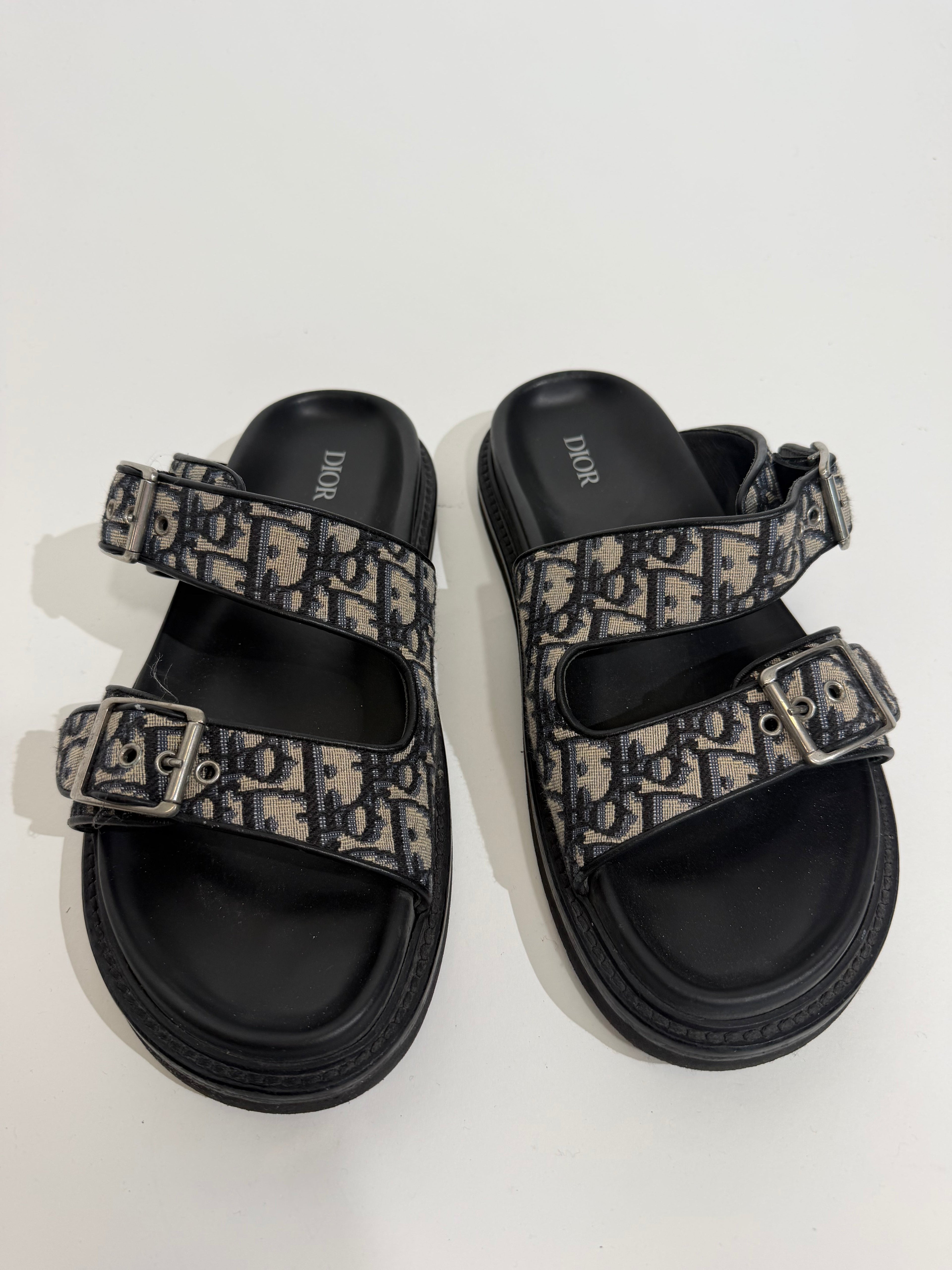 DIOR OBLIQUE AQUA SANDAL - UK 8 (42) | PRE OWNED - Affluent ArchivesUsed HIGH END DESIGNER CLOTHING