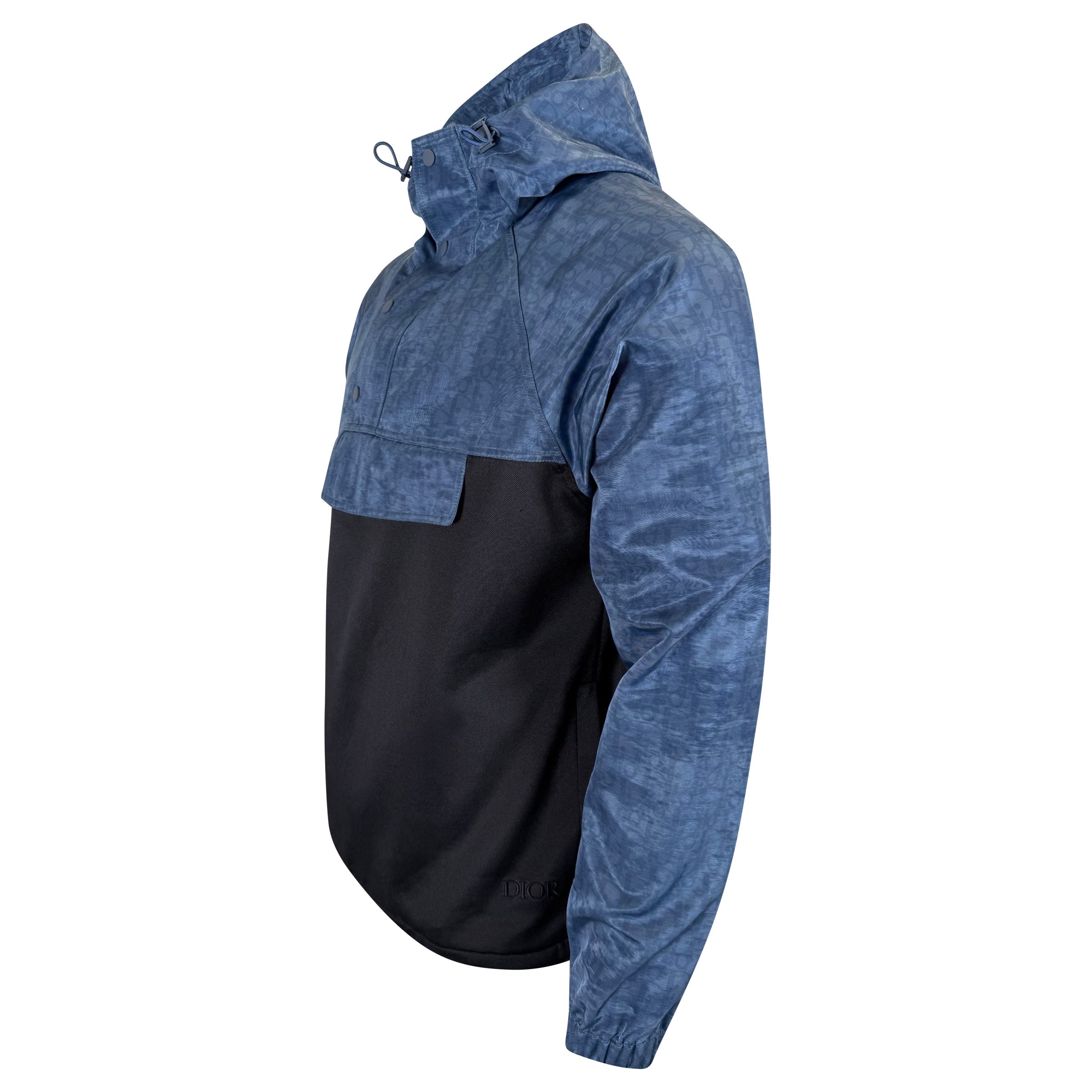 DIOR OBLIQUE BLACK / BLUE ANORAK JACKET - XL | PRE OWNED