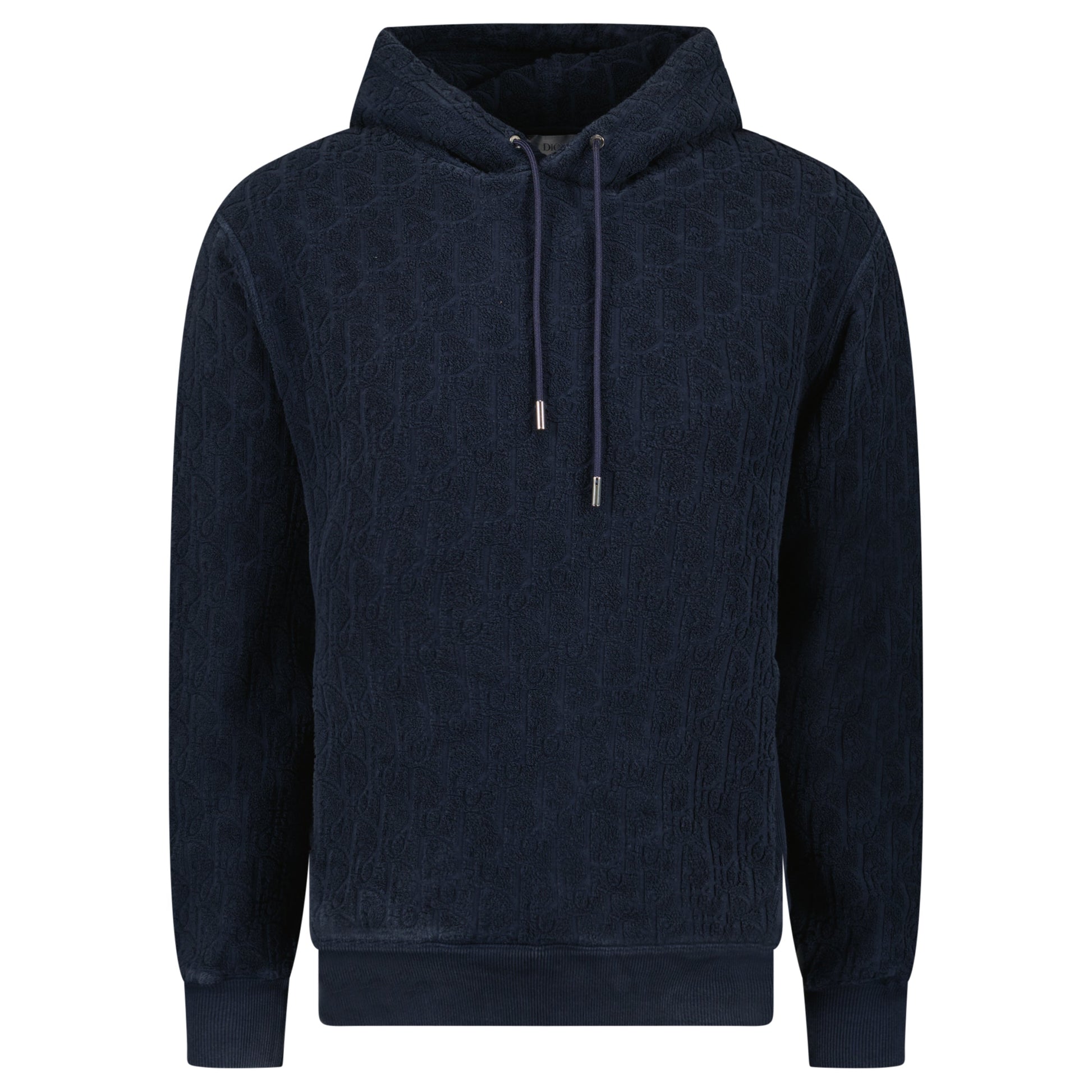 DIOR OBLIQUE JACQUARD HOODIE NAVY - MEDIUM - Affluent ArchivesUsed HIGH END DESIGNER CLOTHING