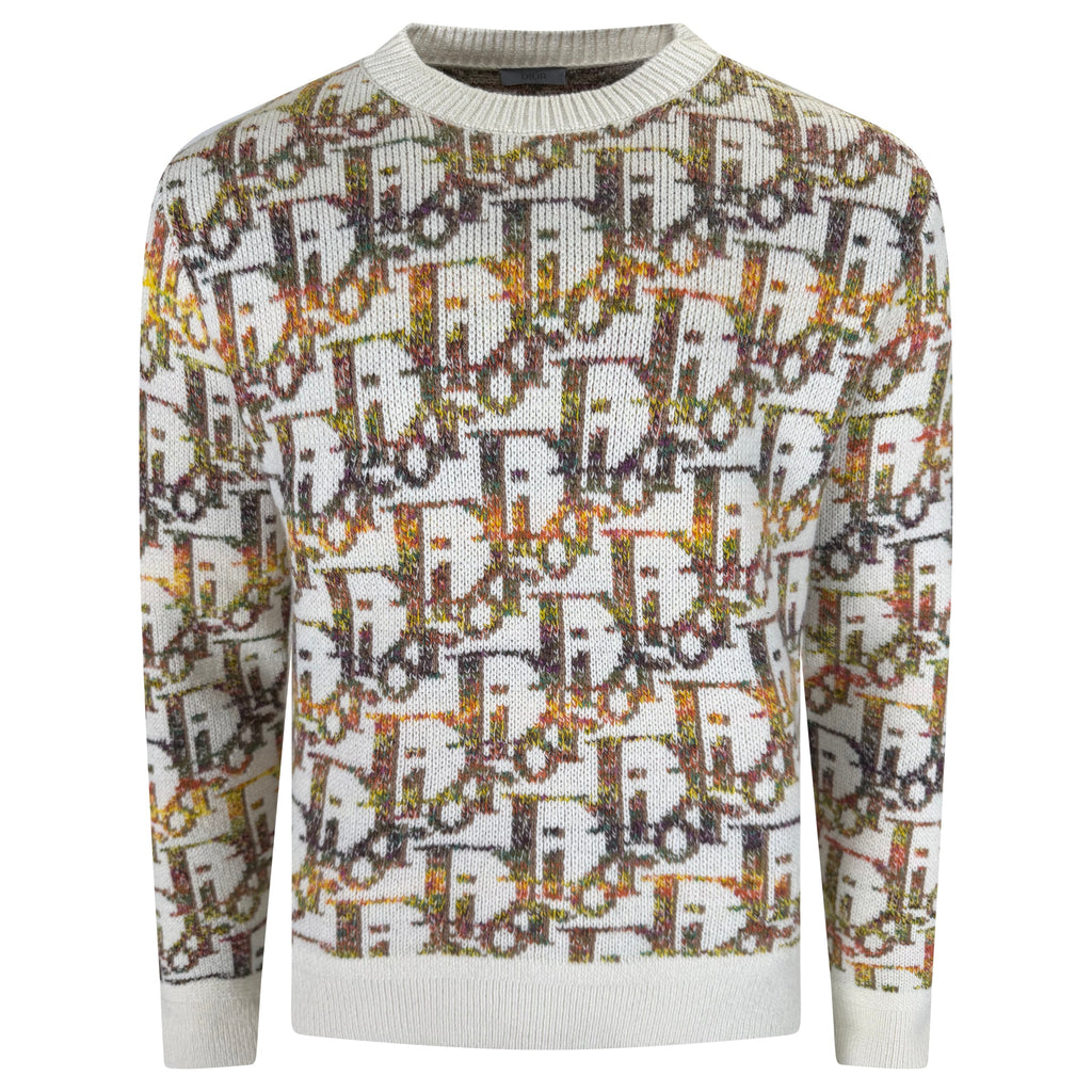 DIOR OBLIQUE KNITTED SWEATSHIRT - LARGE - Affluent ArchivesUsed HIGH END DESIGNER CLOTHING
