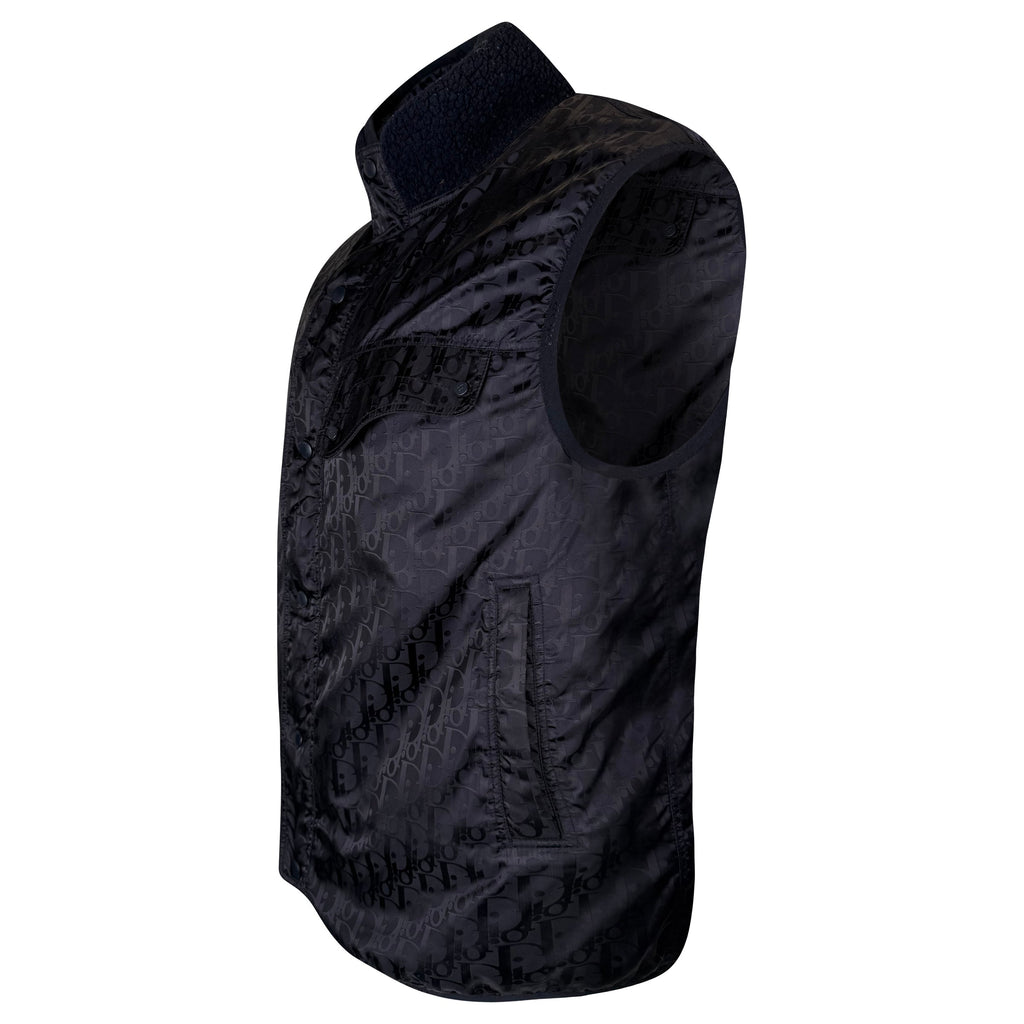 DIOR OBLIQUE REVERSIBLE GILET NAVY - MEDIUM (Fits L) - Affluent ArchivesUsed HIGH END DESIGNER CLOTHING