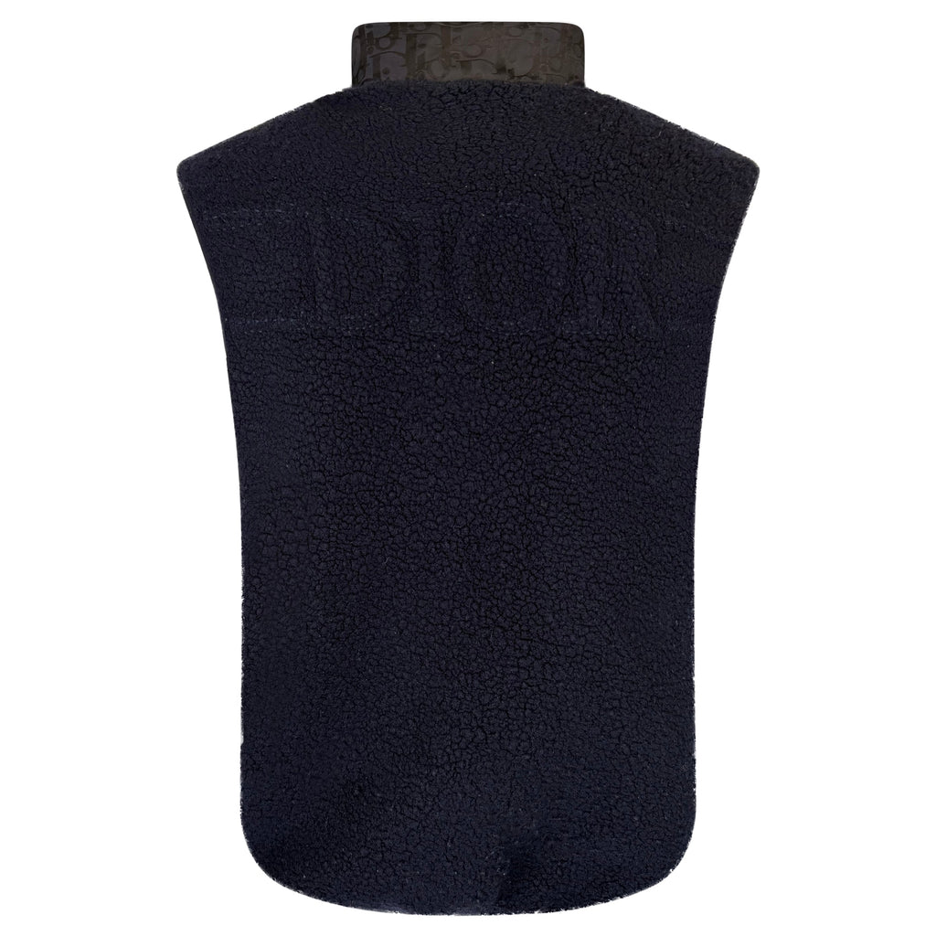 DIOR OBLIQUE REVERSIBLE GILET NAVY - MEDIUM (Fits L) - Affluent ArchivesUsed HIGH END DESIGNER CLOTHING